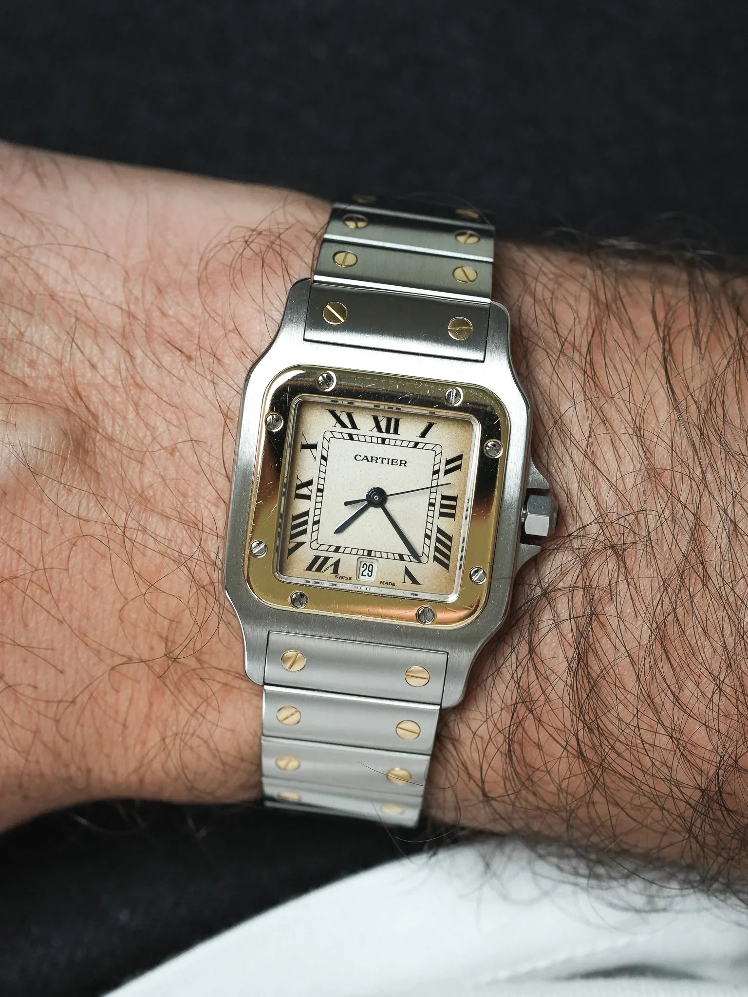 Cartier - Santos Curved 187901 Gold Steel 29mm Quartz - 1990s 