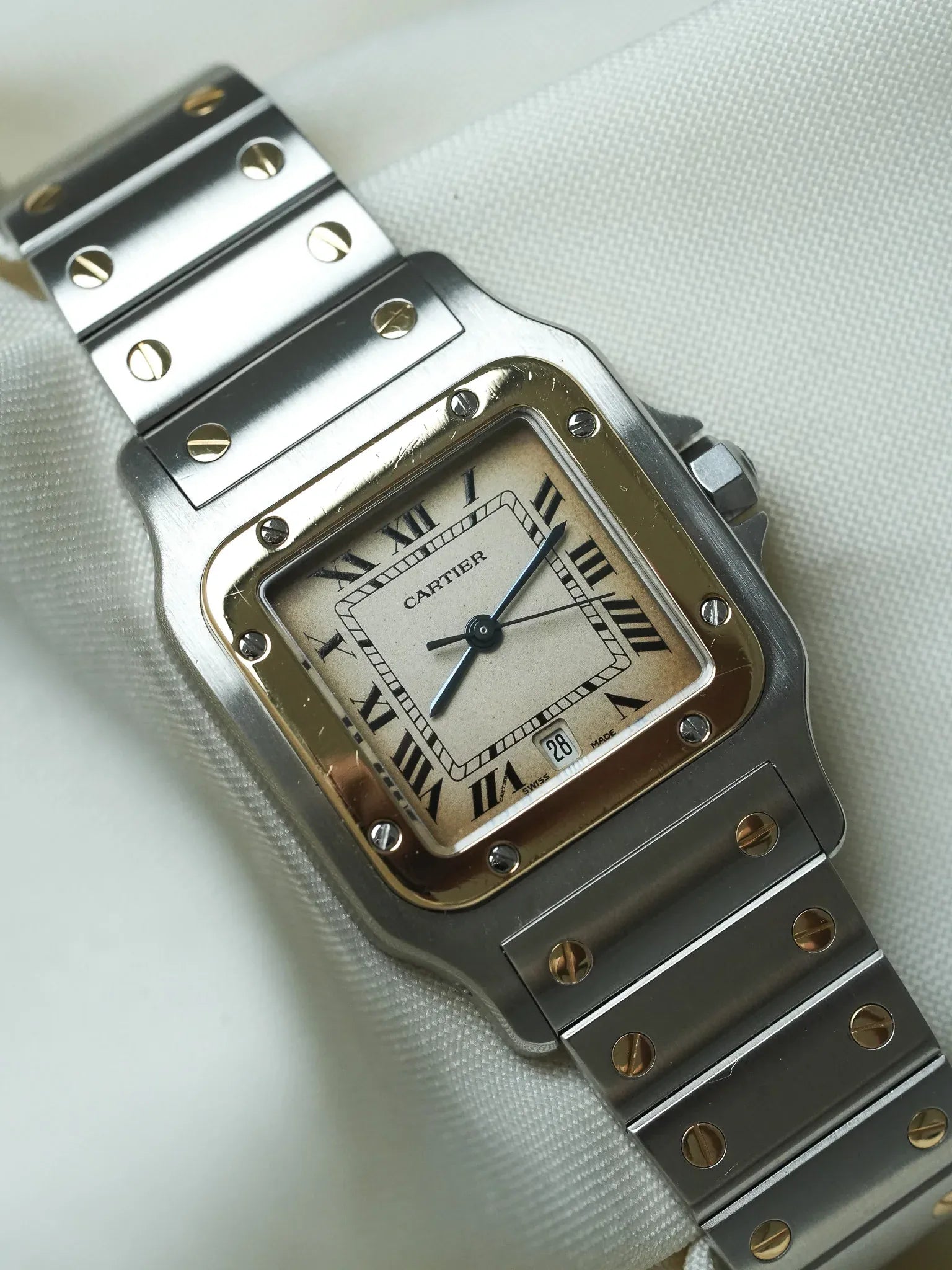 Cartier - Santos Curved 187901 Gold Steel 29mm Quartz - 1990s 