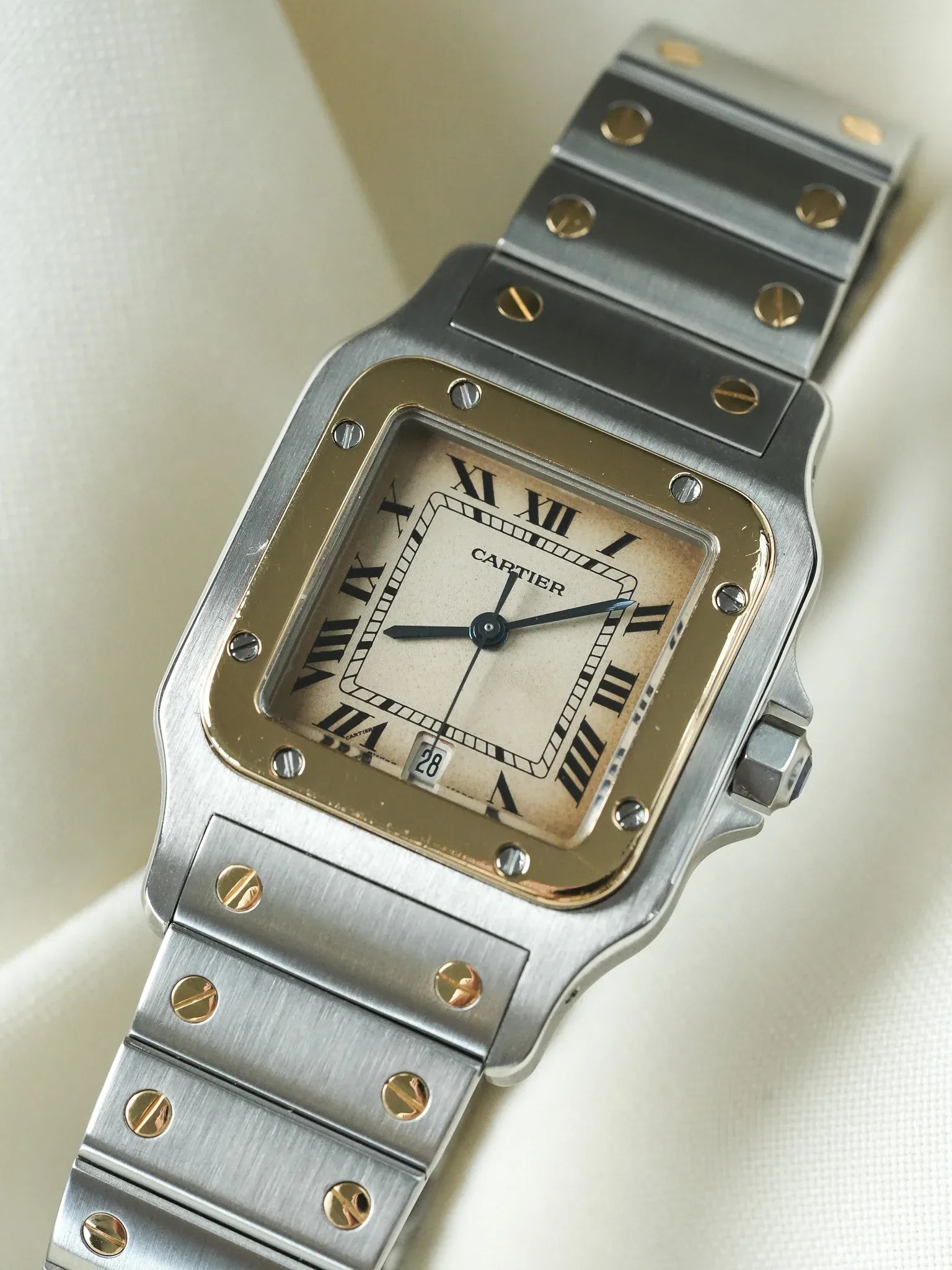 Cartier - Santos Curved 187901 Gold Steel 29mm Quartz - 1990s 