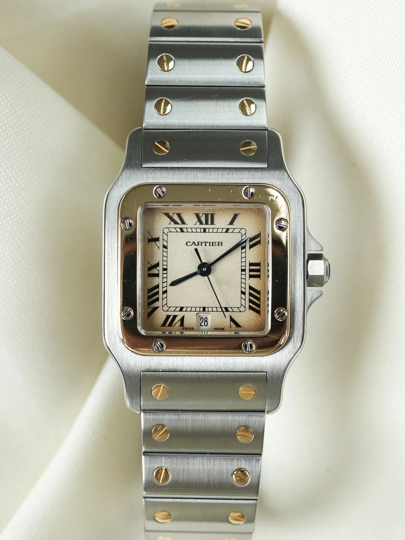 Cartier - Santos Curved 187901 Gold Steel 29mm Quartz - 1990s 