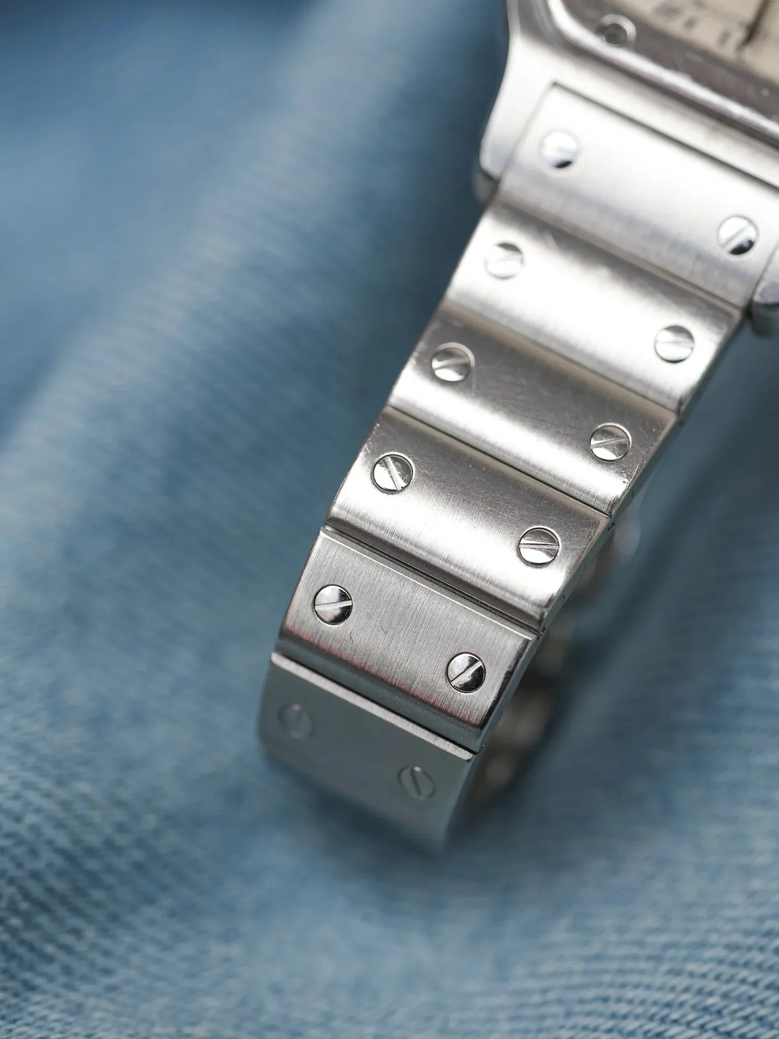 Cartier - Santos Galbée 9057 acier index bleu - 1990s - Atelier Victor