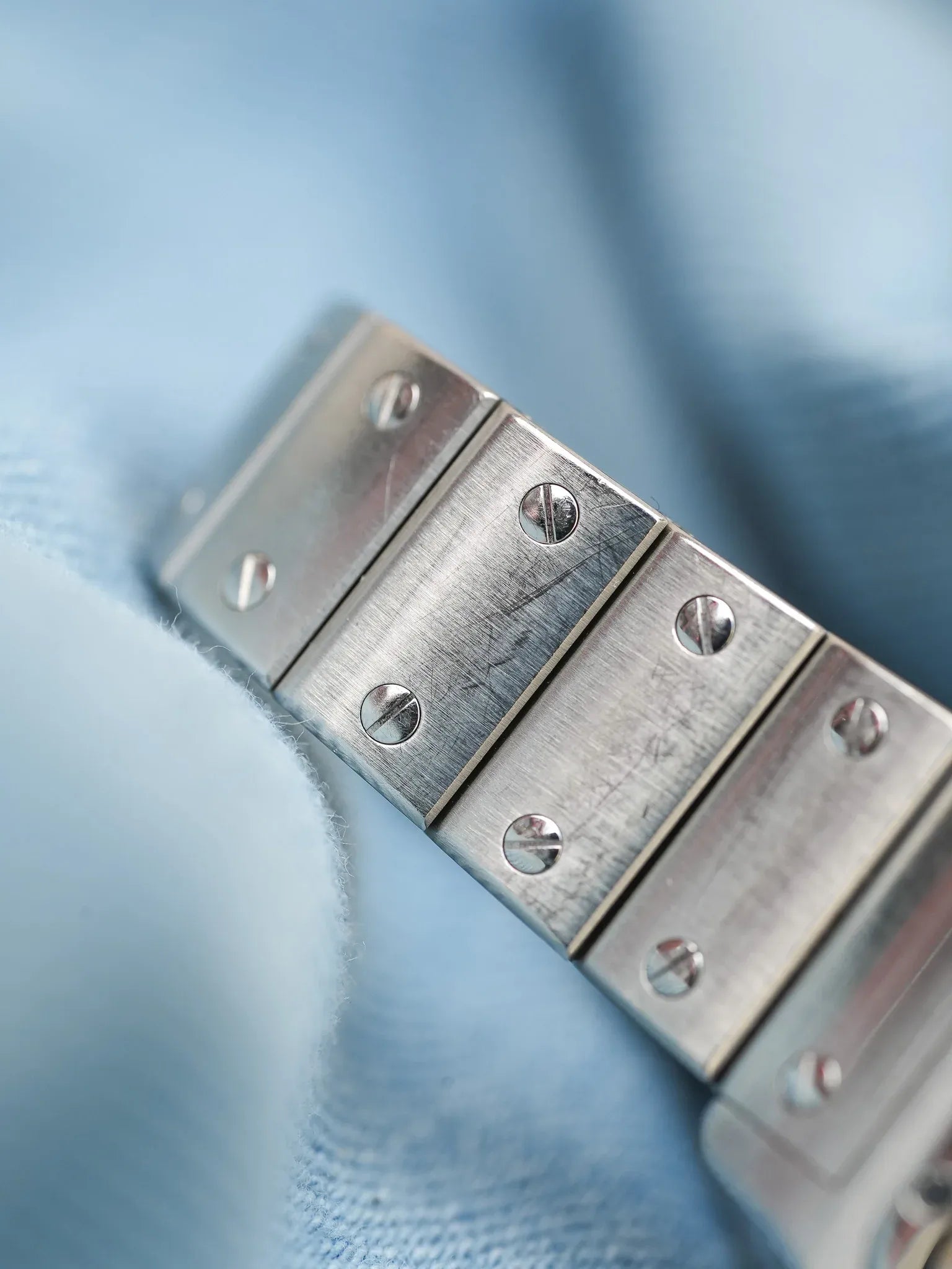 Cartier - Santos Galbée 9057 acier index bleu - 1990s - Atelier Victor - Vintage  Shop