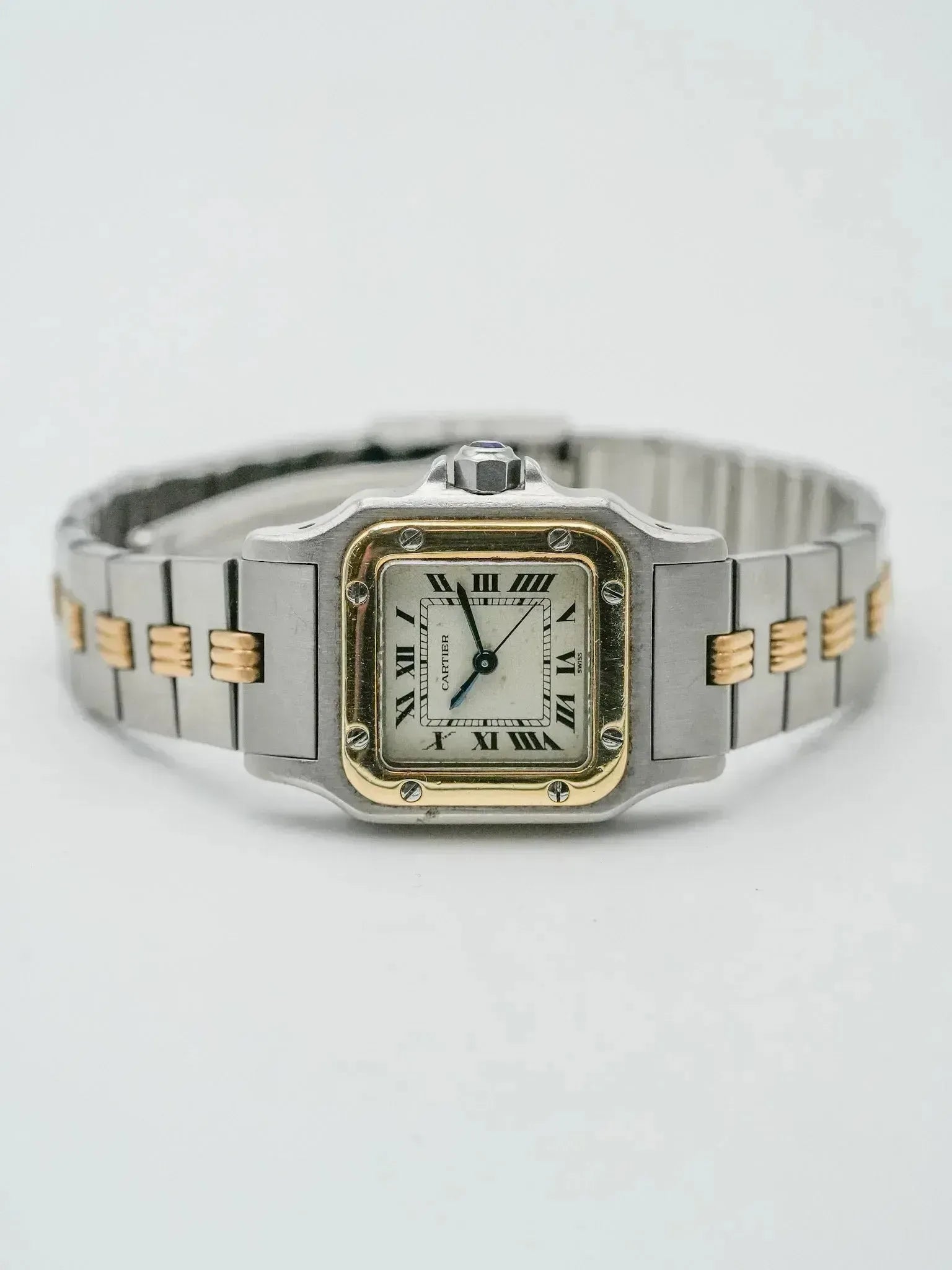 Cartier - Santos Godron 24mm acier or - 1980s - Atelier Victor