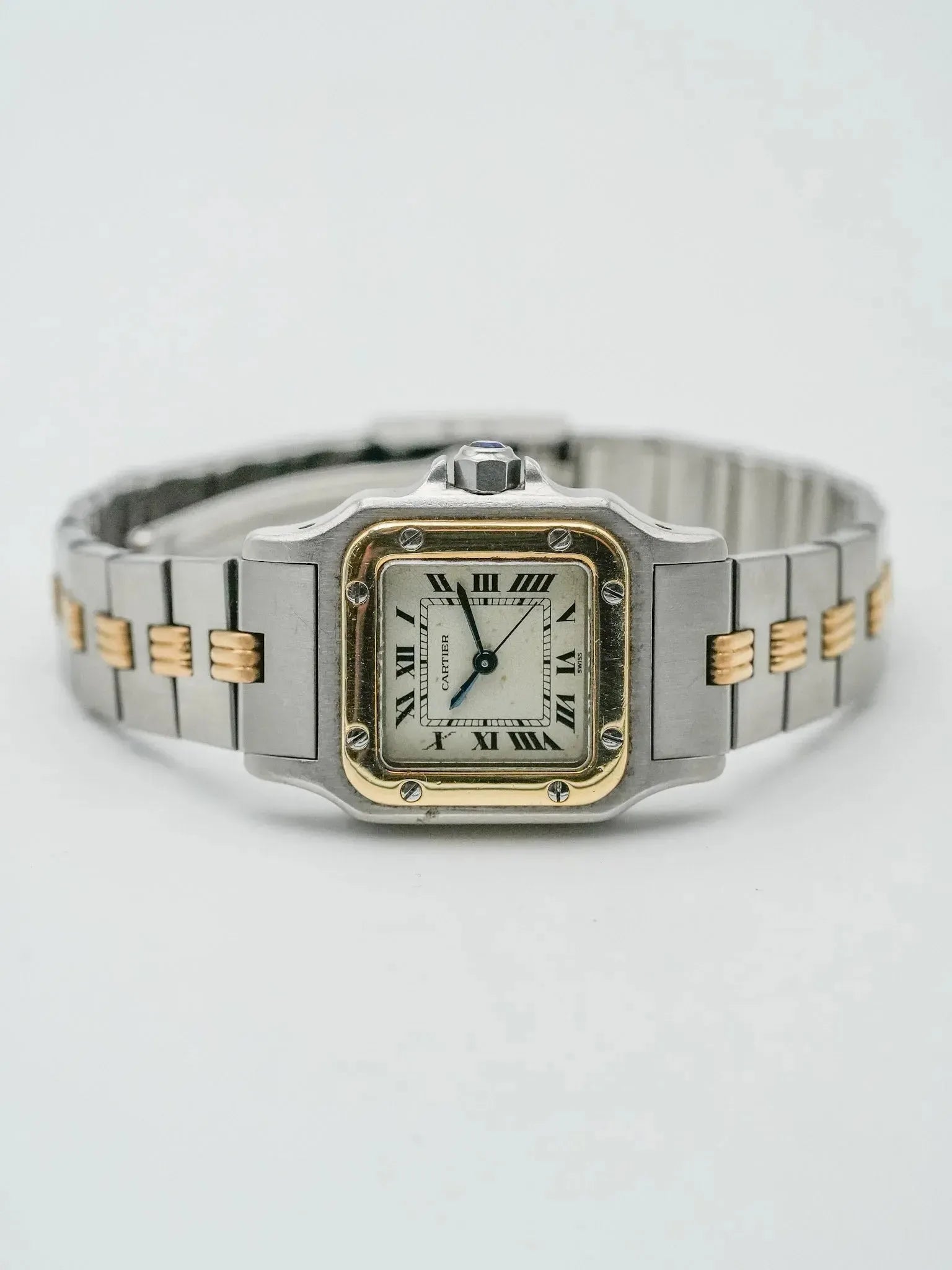 Cartier - Santos Godron 24mm acier or - 1980s - Atelier Victor - Vintage  Shop