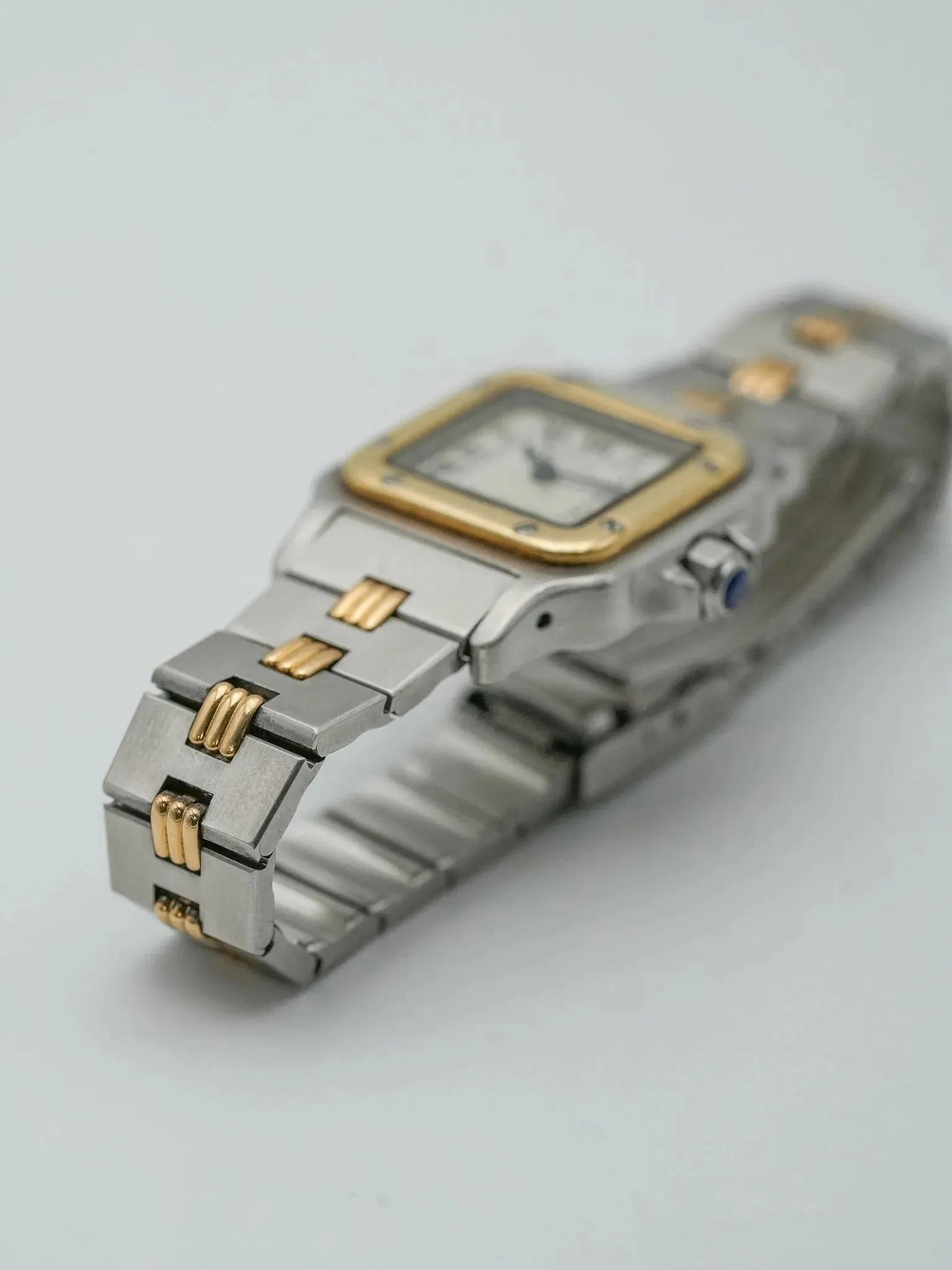 Cartier - Santos Godron 24mm acier or - 1980s - Atelier Victor - Vintage  Shop