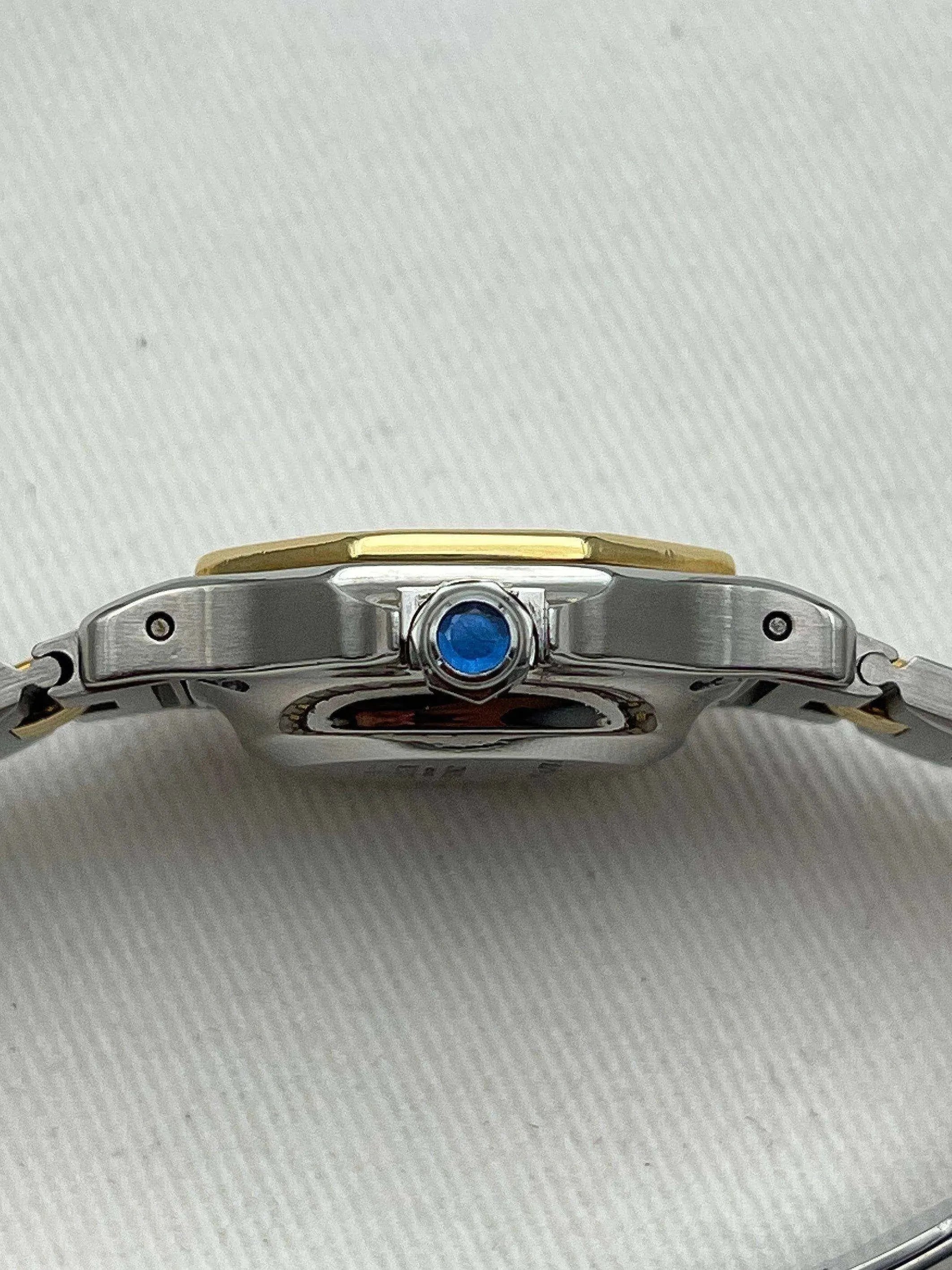 Cartier - SANTOS GODRON 24MM acier or - 1990s - Atelier Victor Paris - Vintage Watch Shop Dubai