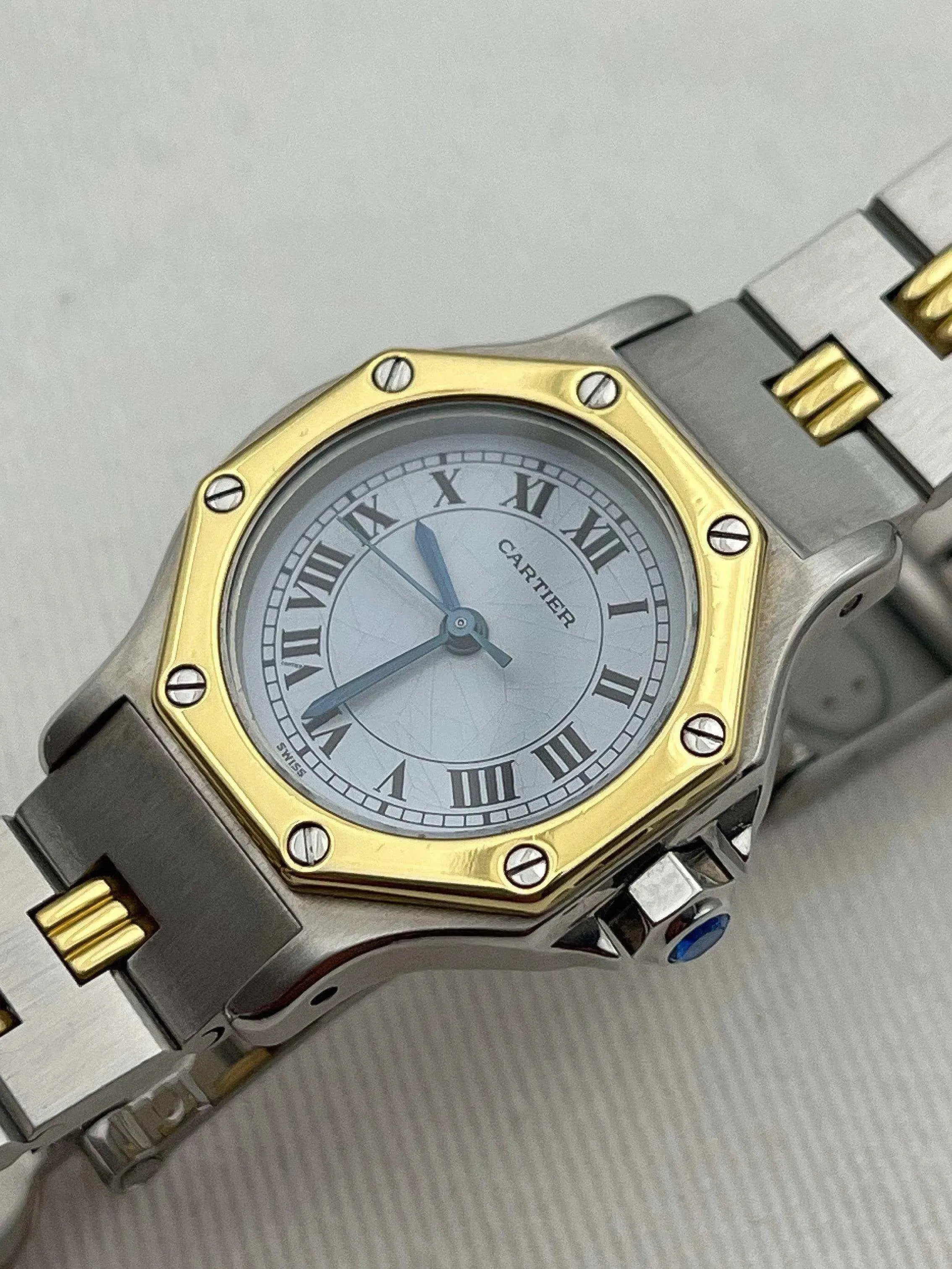 Cartier - SANTOS GODRON 24MM acier or - 1990s - Atelier Victor - Vintage  Shop