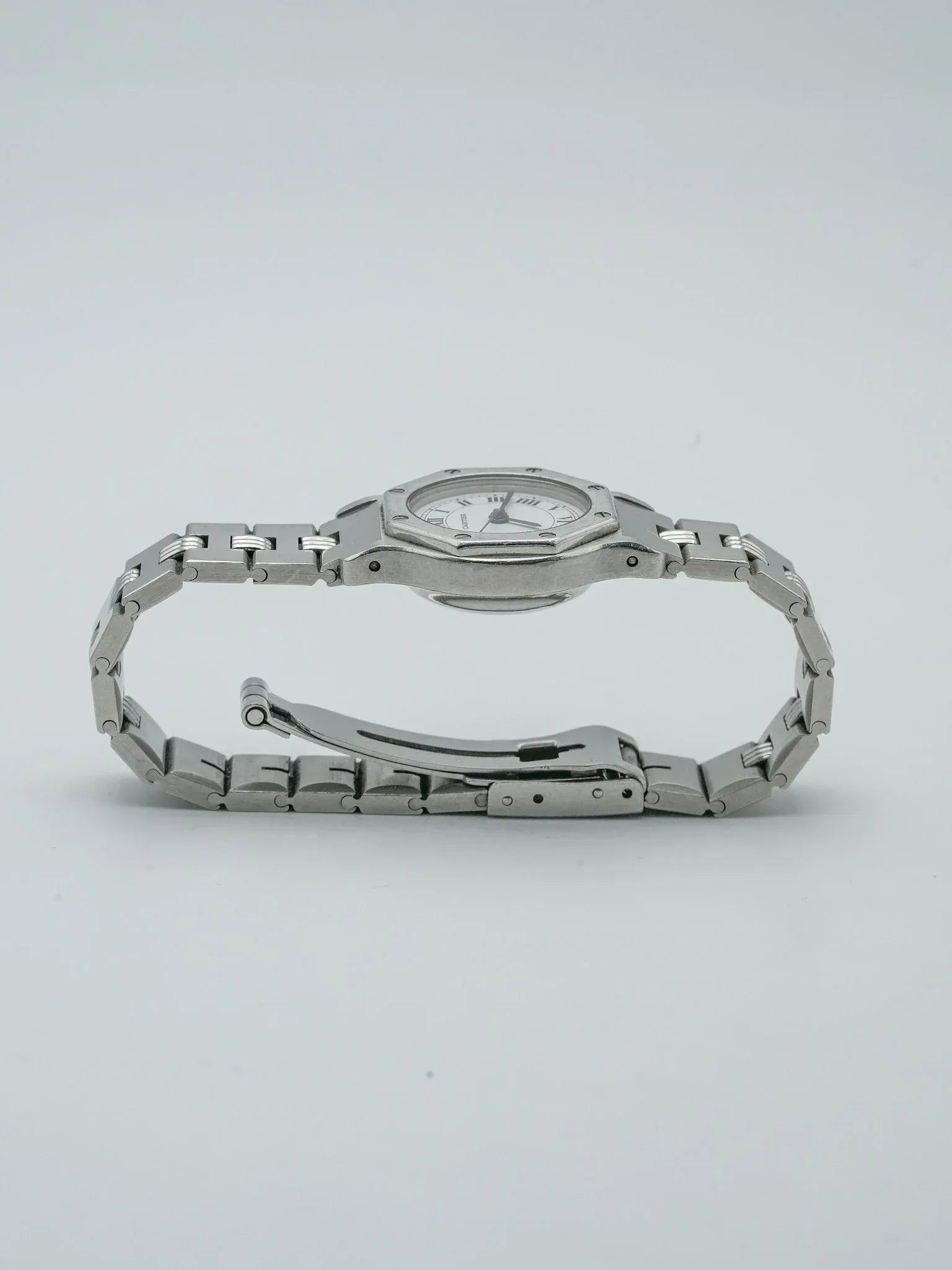 Cartier - Santos Godron Octogonale acier 24mm auto - 1980s - Atelier Victor