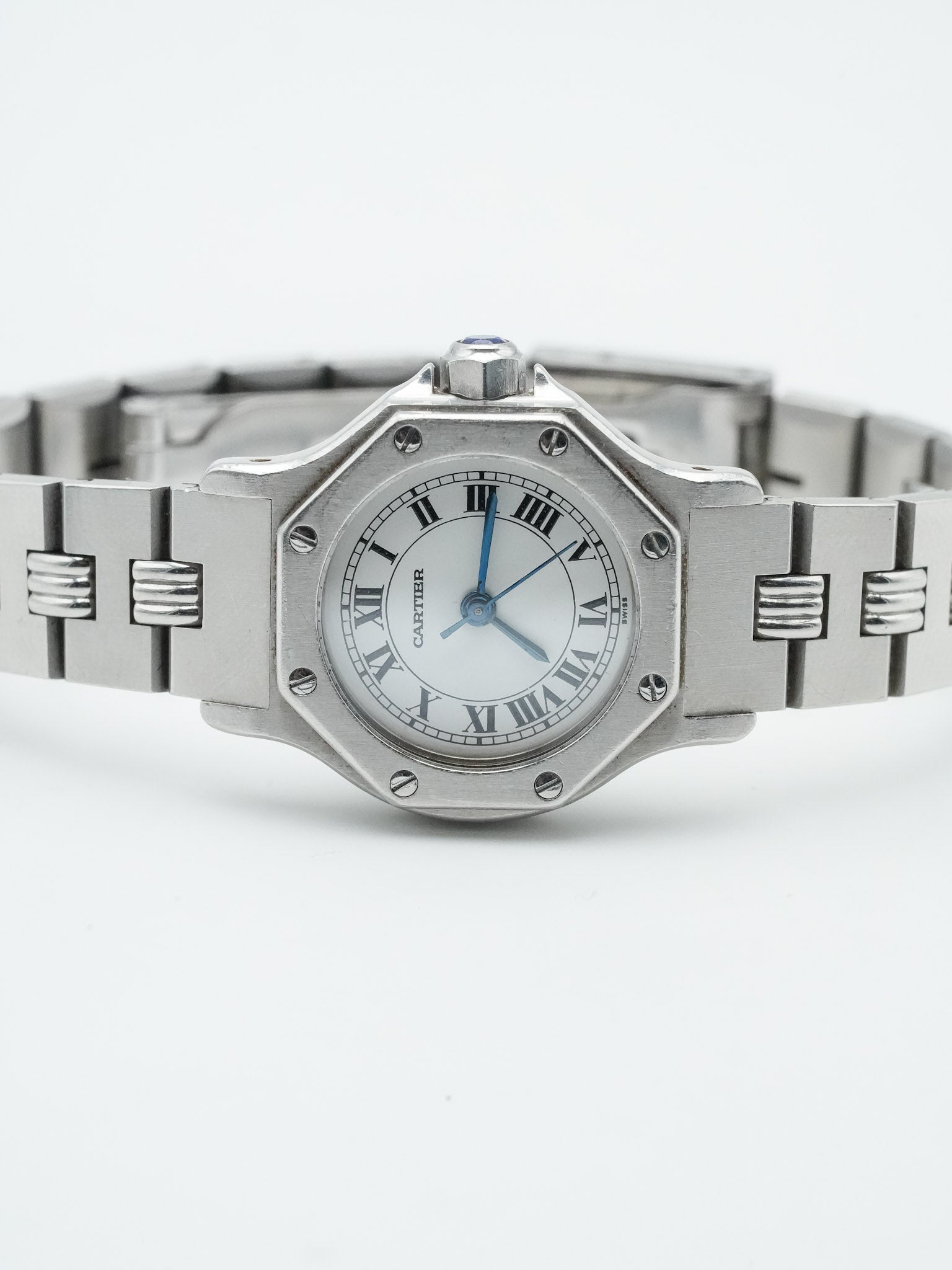 Cartier - Santos Godron Octogonale acier 24mm auto - 1980s - Atelier Victor Paris - Vintage Watch Shop Dubai