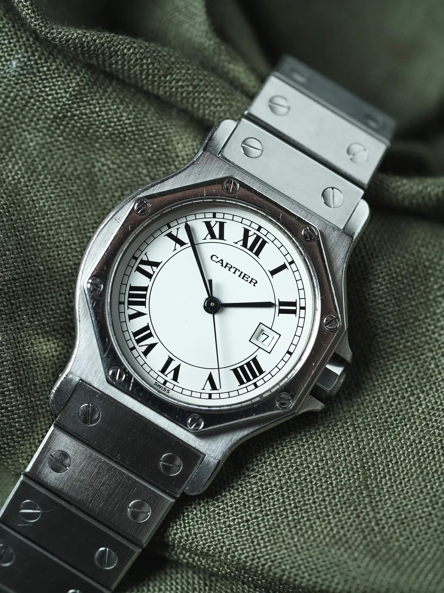 Cartier - Santos Octogonale 2965 Acier Automatique 29mm - Boite & Papier - 1980s - Atelier Victor