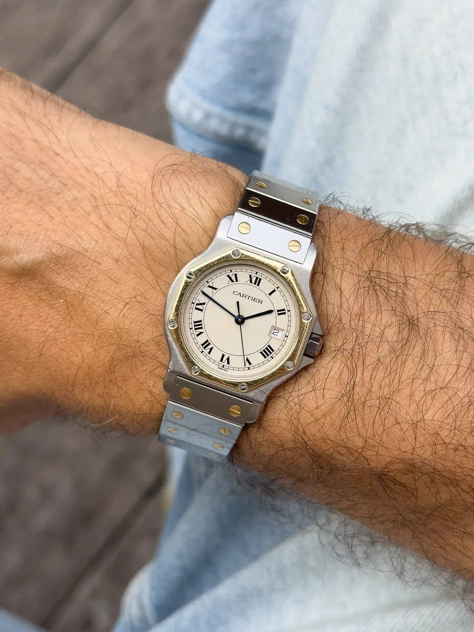 Cartier - Santos Octagonal 29mm Steel Gold Quartz - Box