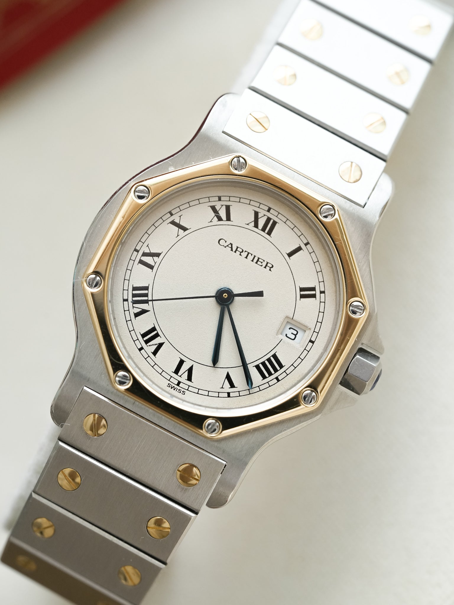 Cartier - Santos Octogonale 29mm Acier Or Quartz - Boite & Papier - 1989 - Atelier Victor Paris - Vintage Watch Shop Dubai