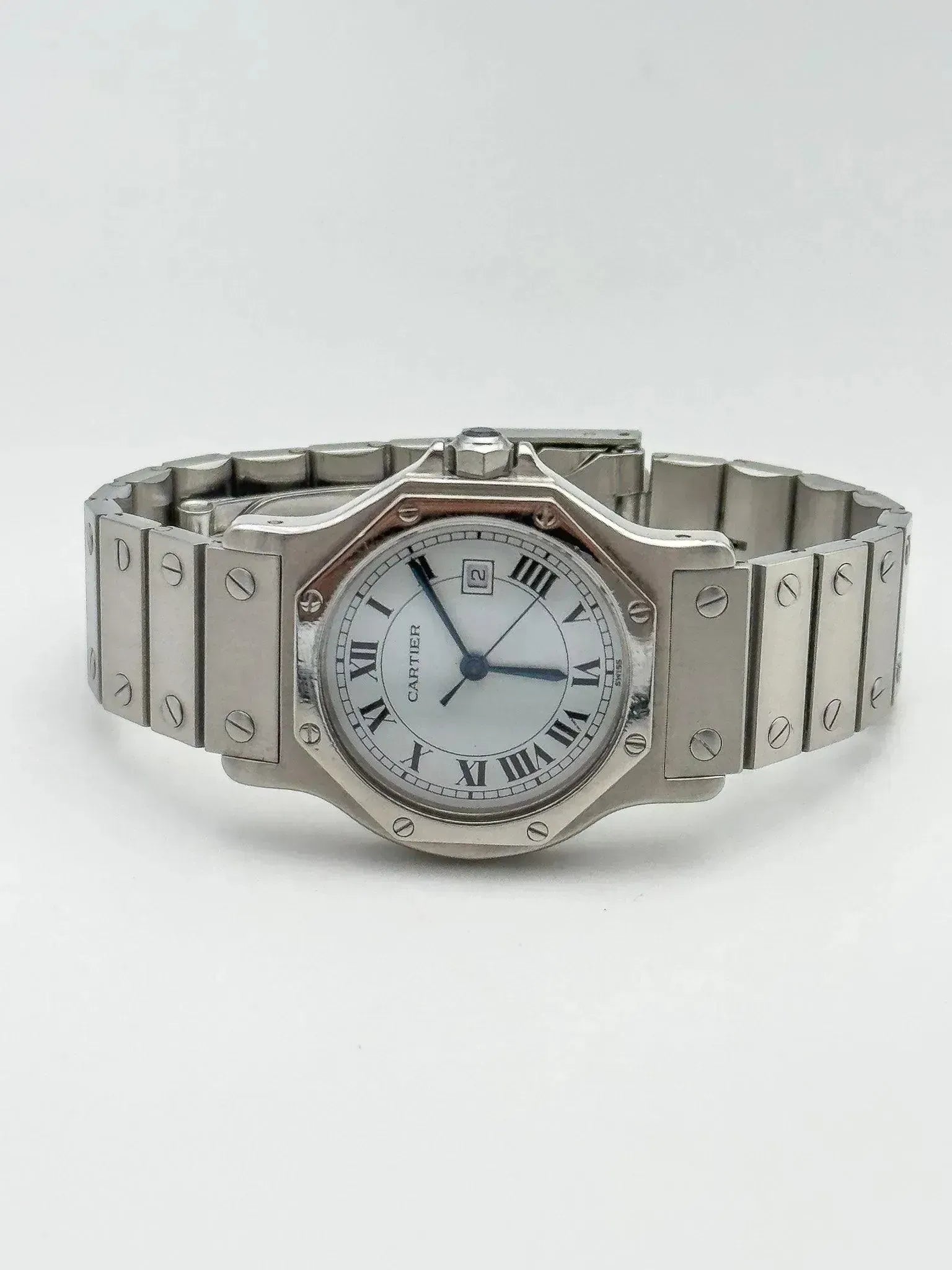 Cartier - Santos Octogonale Acier 30mm Large automatique - boite - 1980s - Atelier Victor