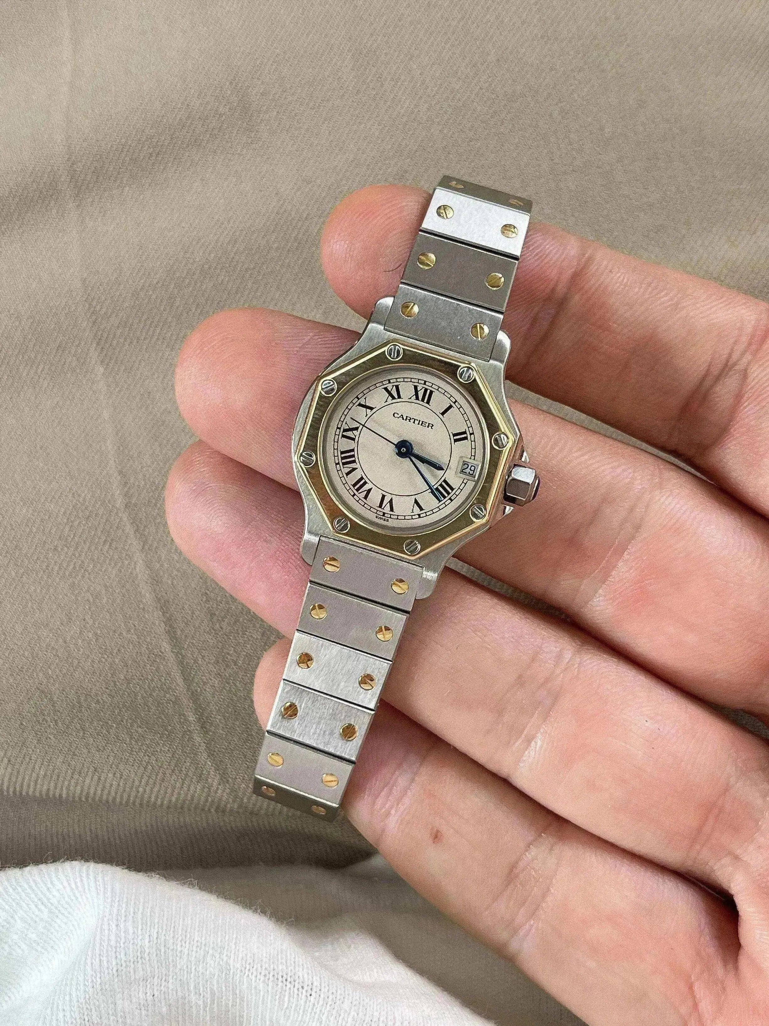 Cartier - SANTOS octogonale acier or 24mm 1879 - 1990s - Atelier Victor