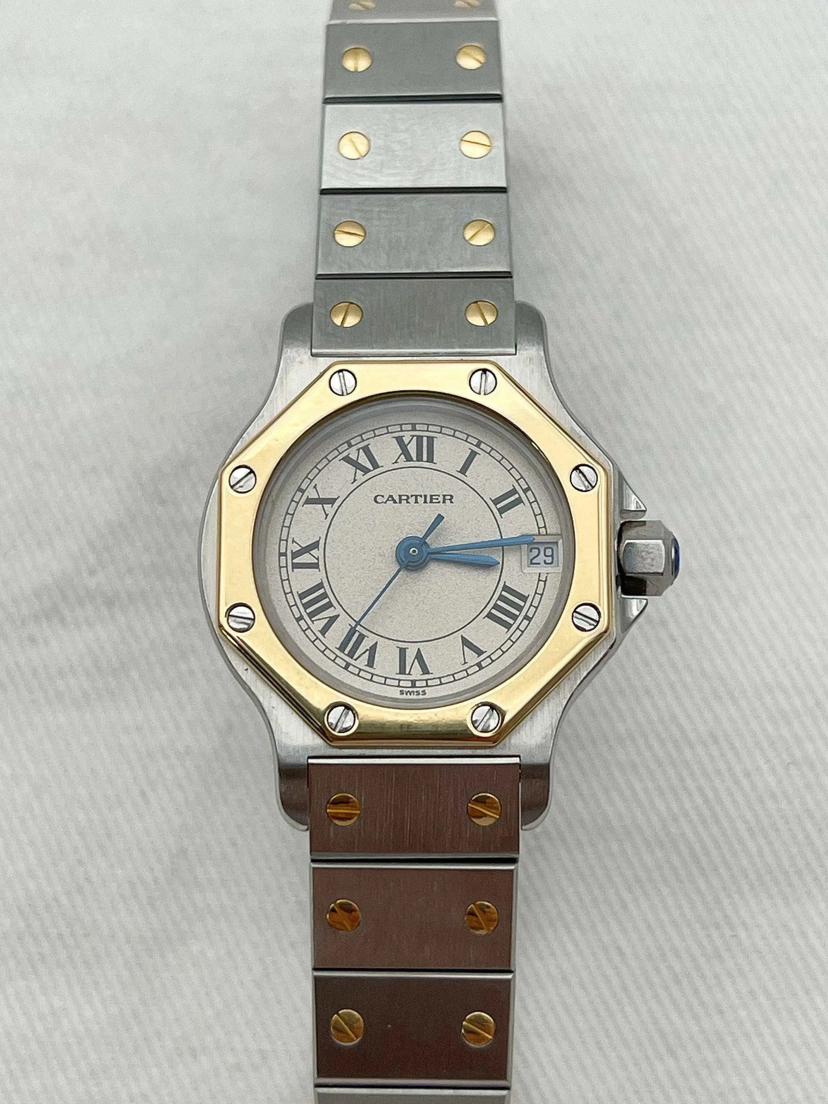 Cartier - SANTOS octogonale acier or 24mm 1879 - 1990s - Atelier Victor - Vintage  Shop