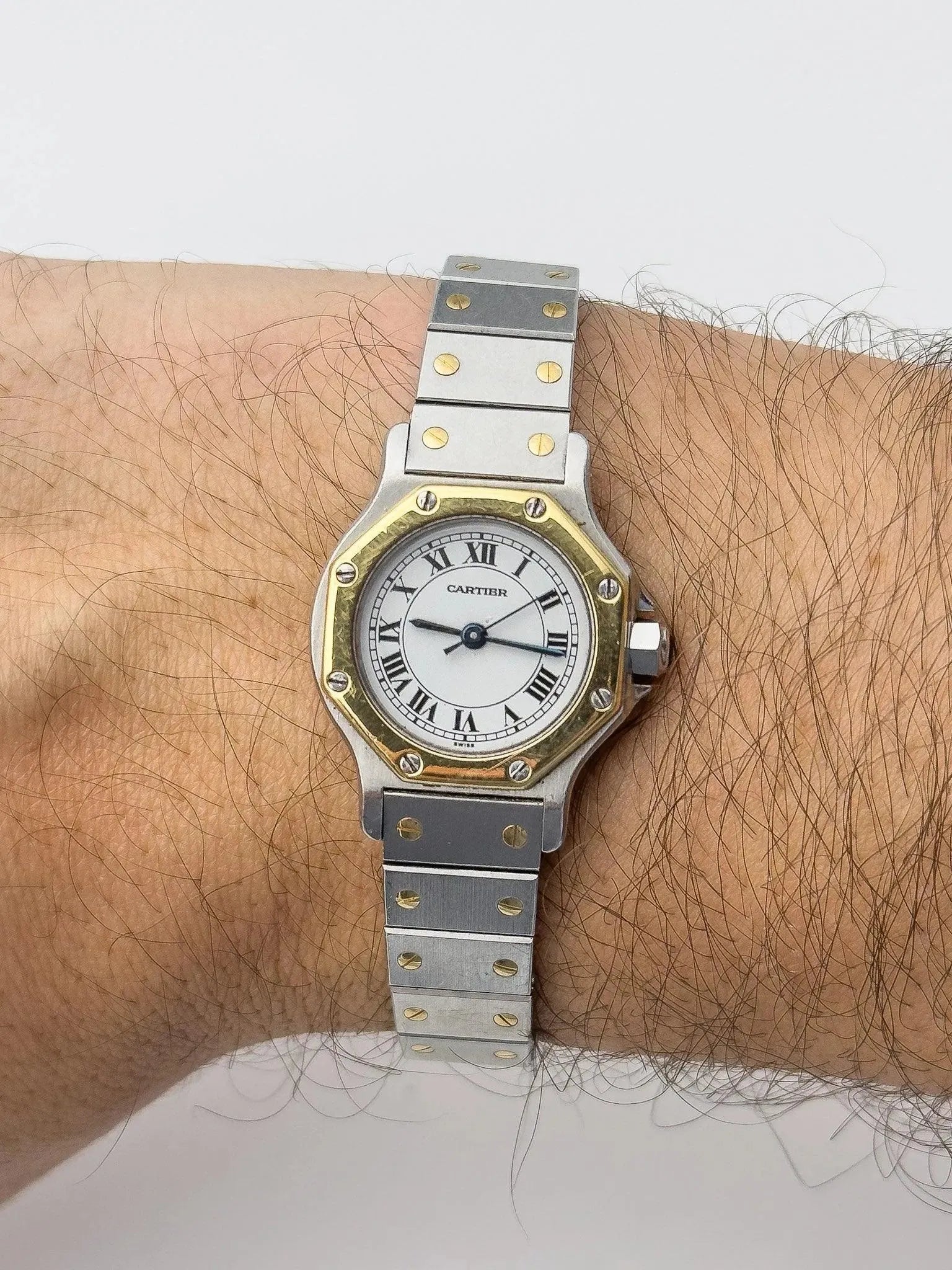 Cartier - Santos Octogonale Acier Or 24mm - 1980s - Atelier Victor Paris - Vintage Watch Shop Dubai