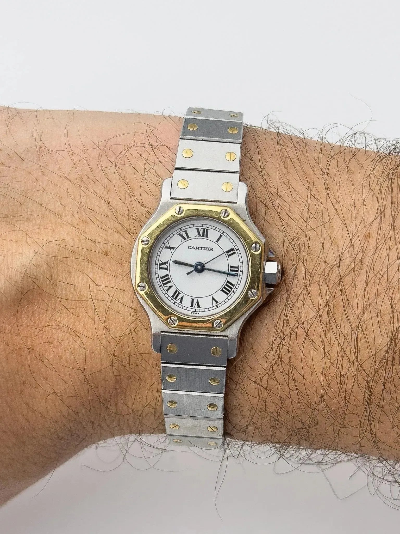 Cartier - Santos Octogonale Acier Or 24mm - 1980s - Atelier Victor - Vintage  Shop