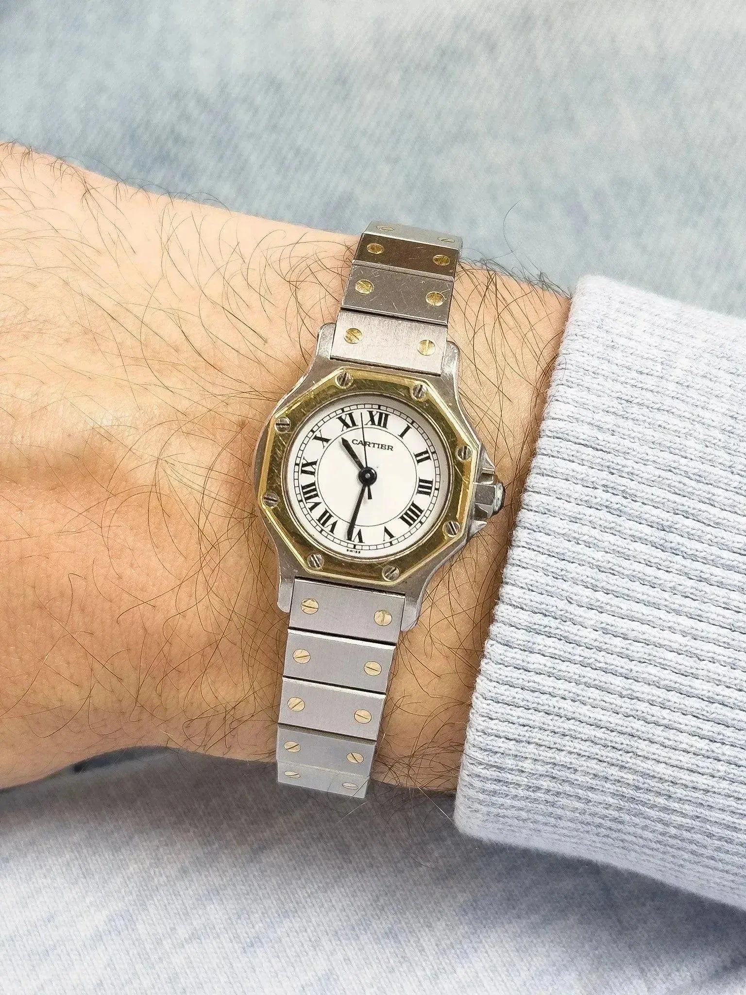 Cartier - Santos Octogonale Acier Or 24mm - 1980s - Atelier Victor - Vintage  Shop