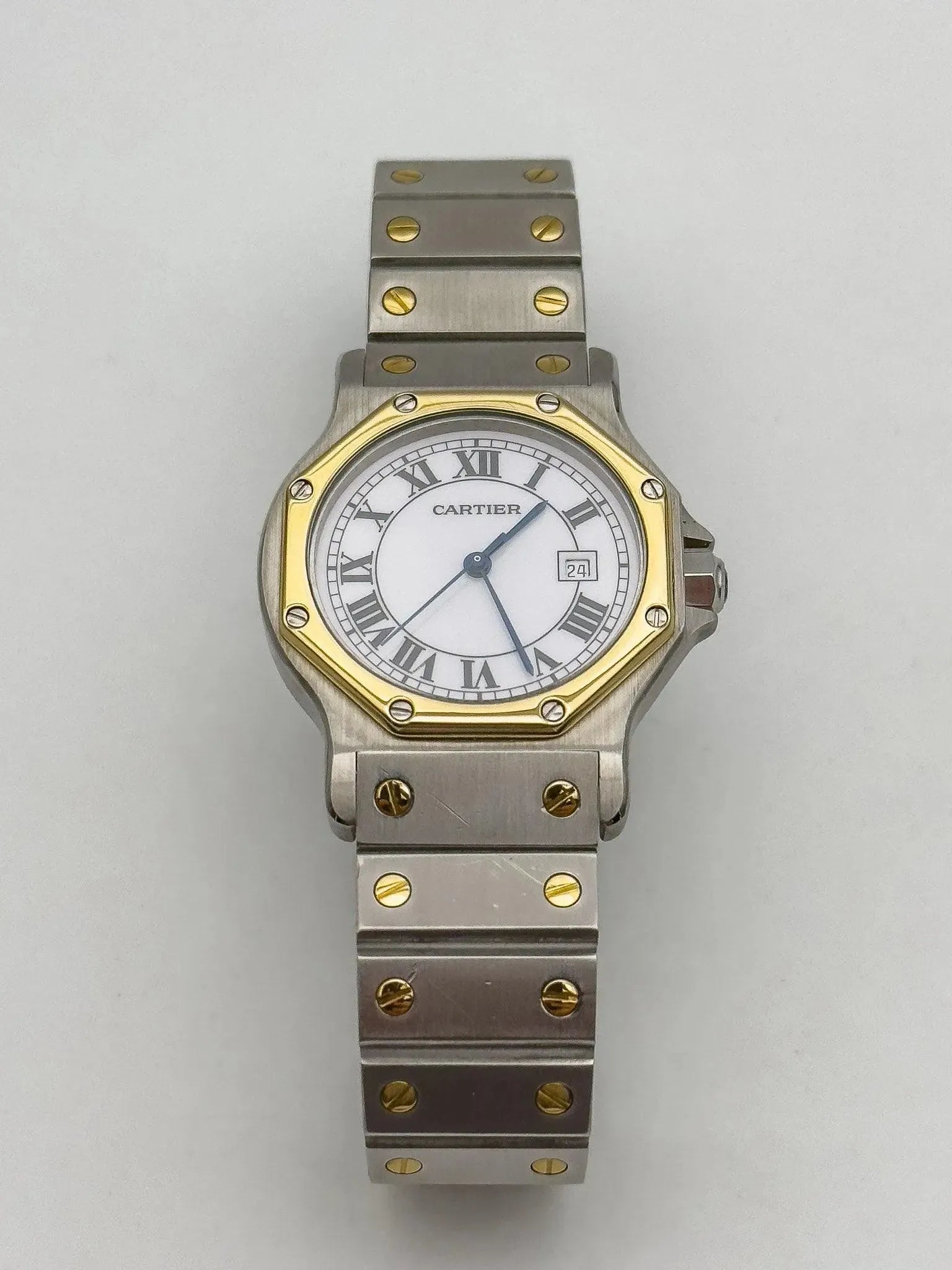 Cartier - Santos Octogonale acier or auto 30mm - 1980s - Atelier Victor