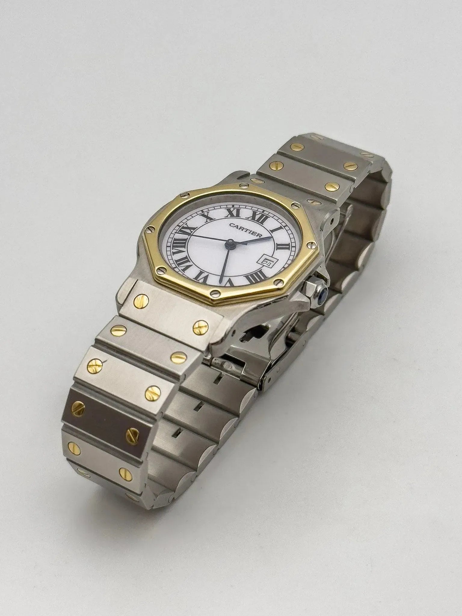 Cartier - Santos Octogonale acier or auto 30mm - 1980s - Atelier Victor