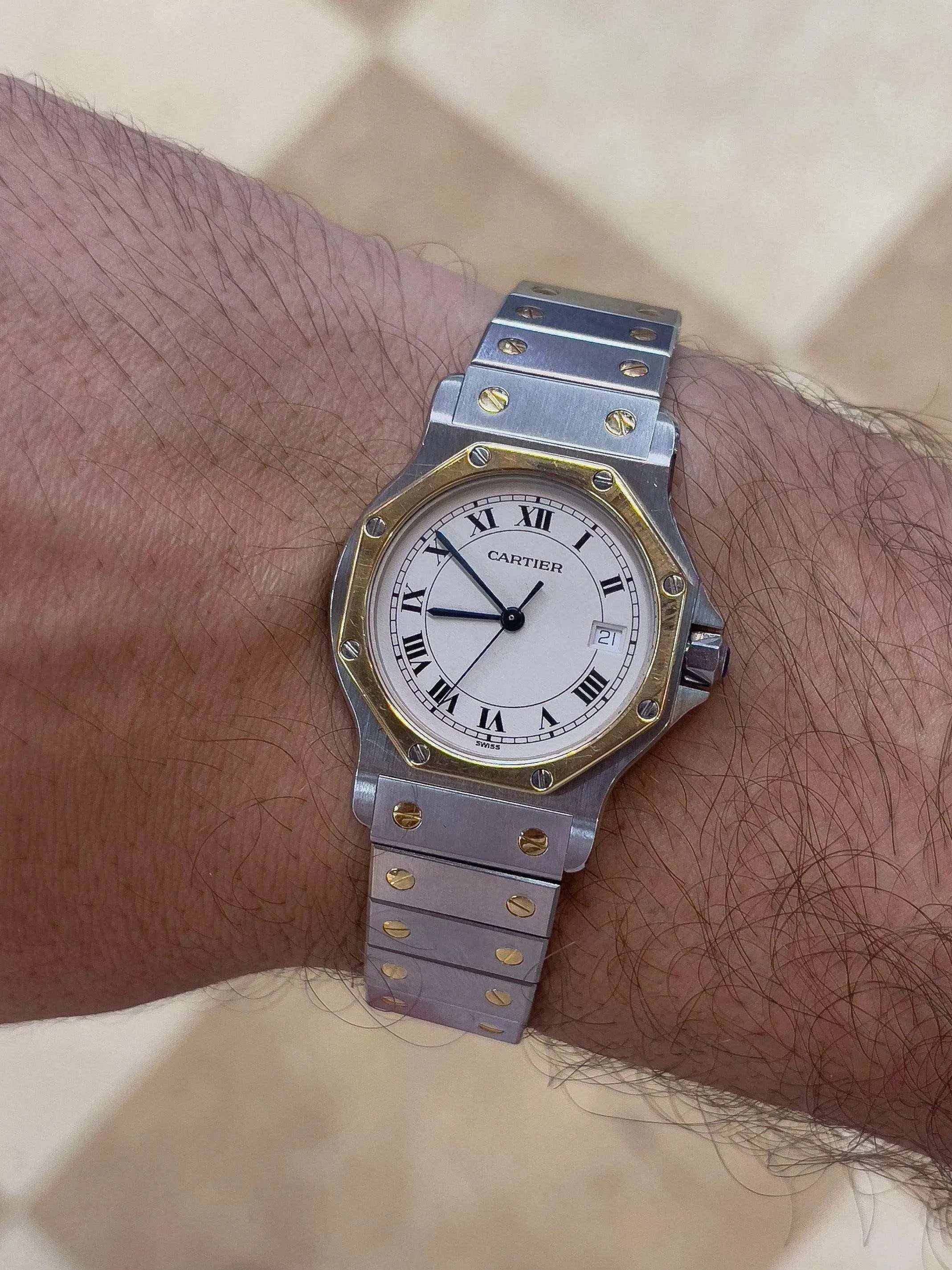 Cartier - Santos Octogonale quartz 30mm acier or - 1990s - Atelier Victor Paris - Vintage Watch Shop Dubai