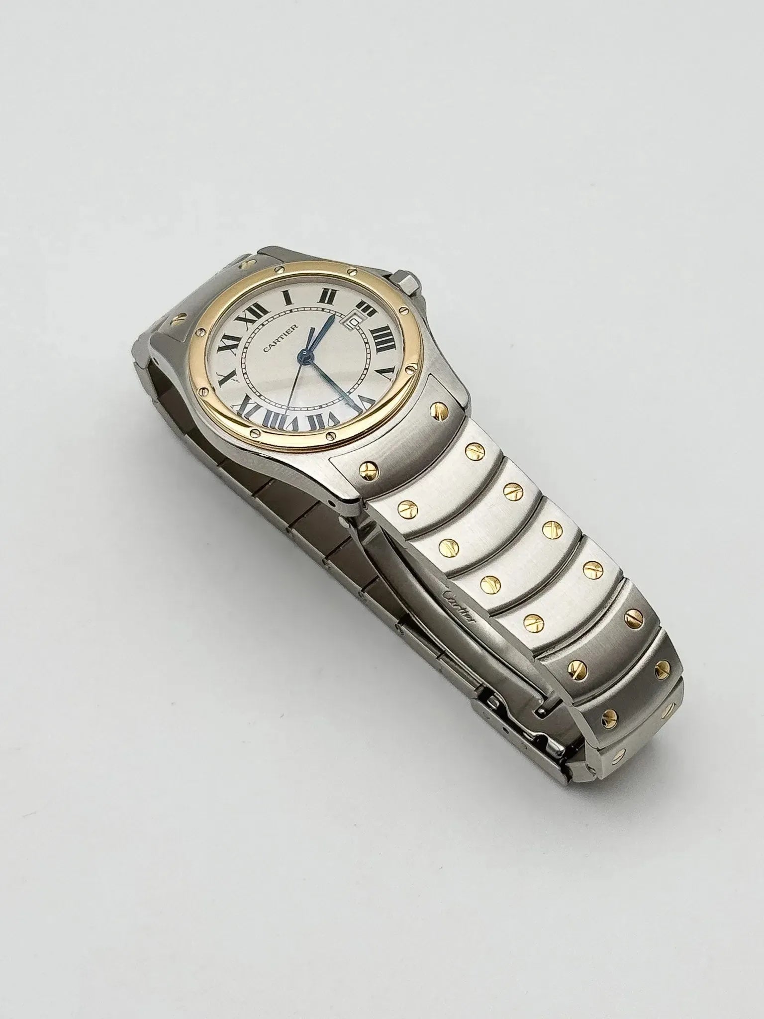 Cartier - Santos Ronde Acier Or 18k 30mm - 2000S - Atelier Victor - Vintage  Shop
