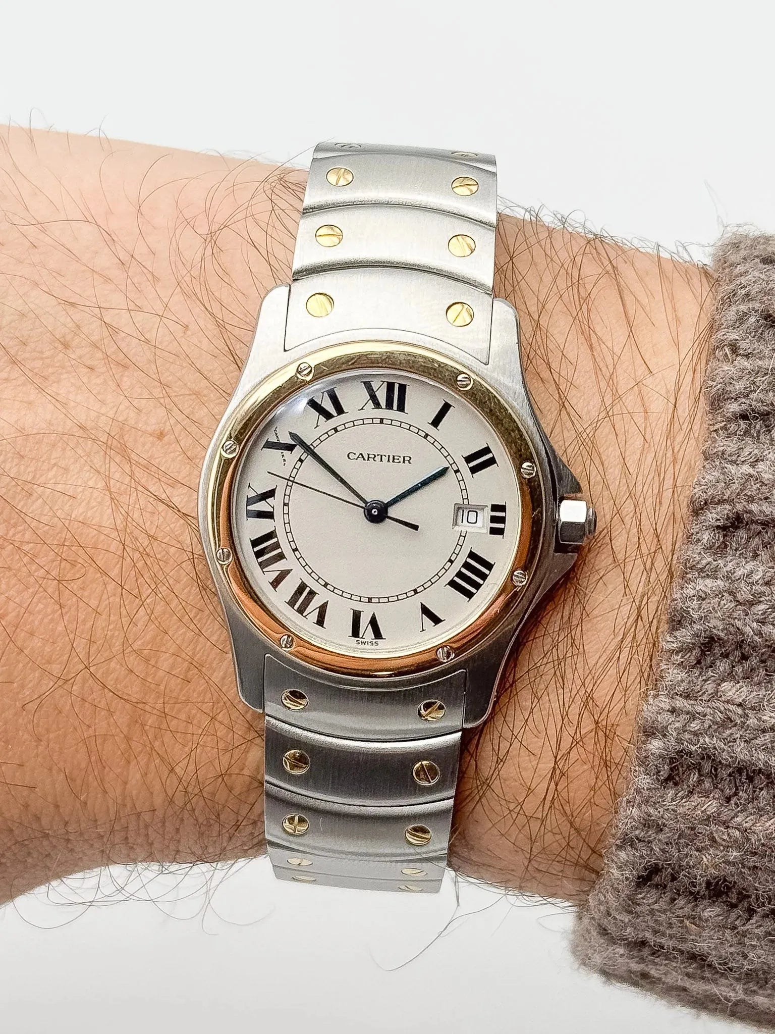 Cartier - Santos Ronde Acier Or 18k 30mm - boite - 2000S - Atelier Victor Paris - Vintage Watch Shop Dubai