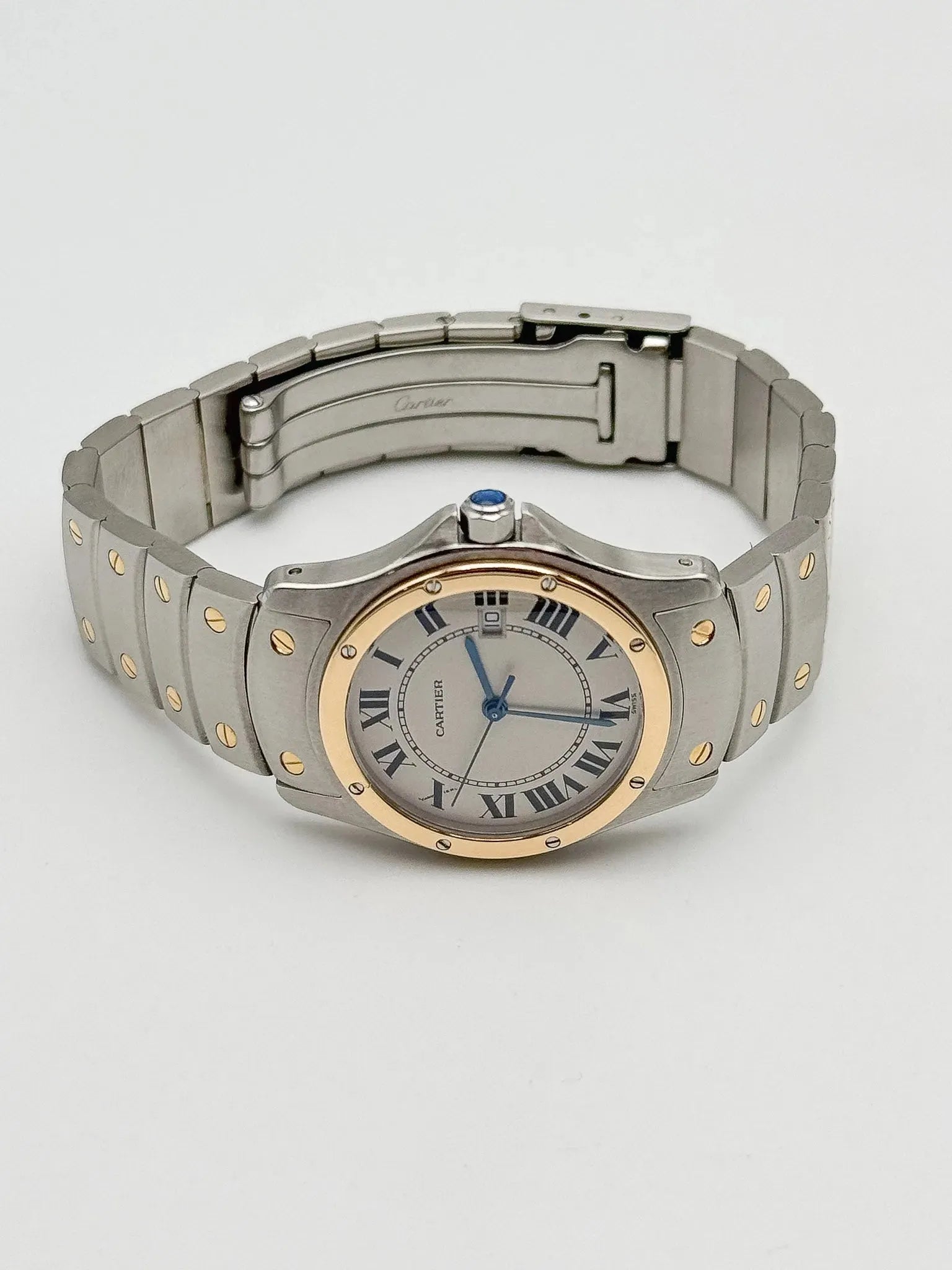 Cartier - Santos Ronde Acier Or 18k 30mm - boite - 2000S - Atelier Victor Paris - Vintage Watch Shop Dubai