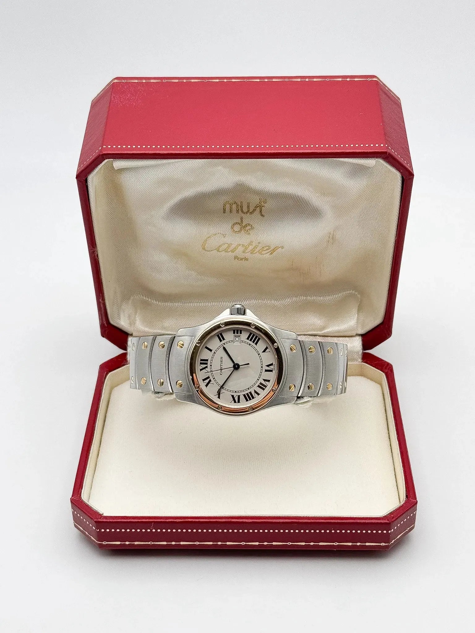 Cartier - Santos Ronde Acier Or 18k 30mm - boite - 2000S - Atelier Victor Paris - Vintage Watch Shop Dubai