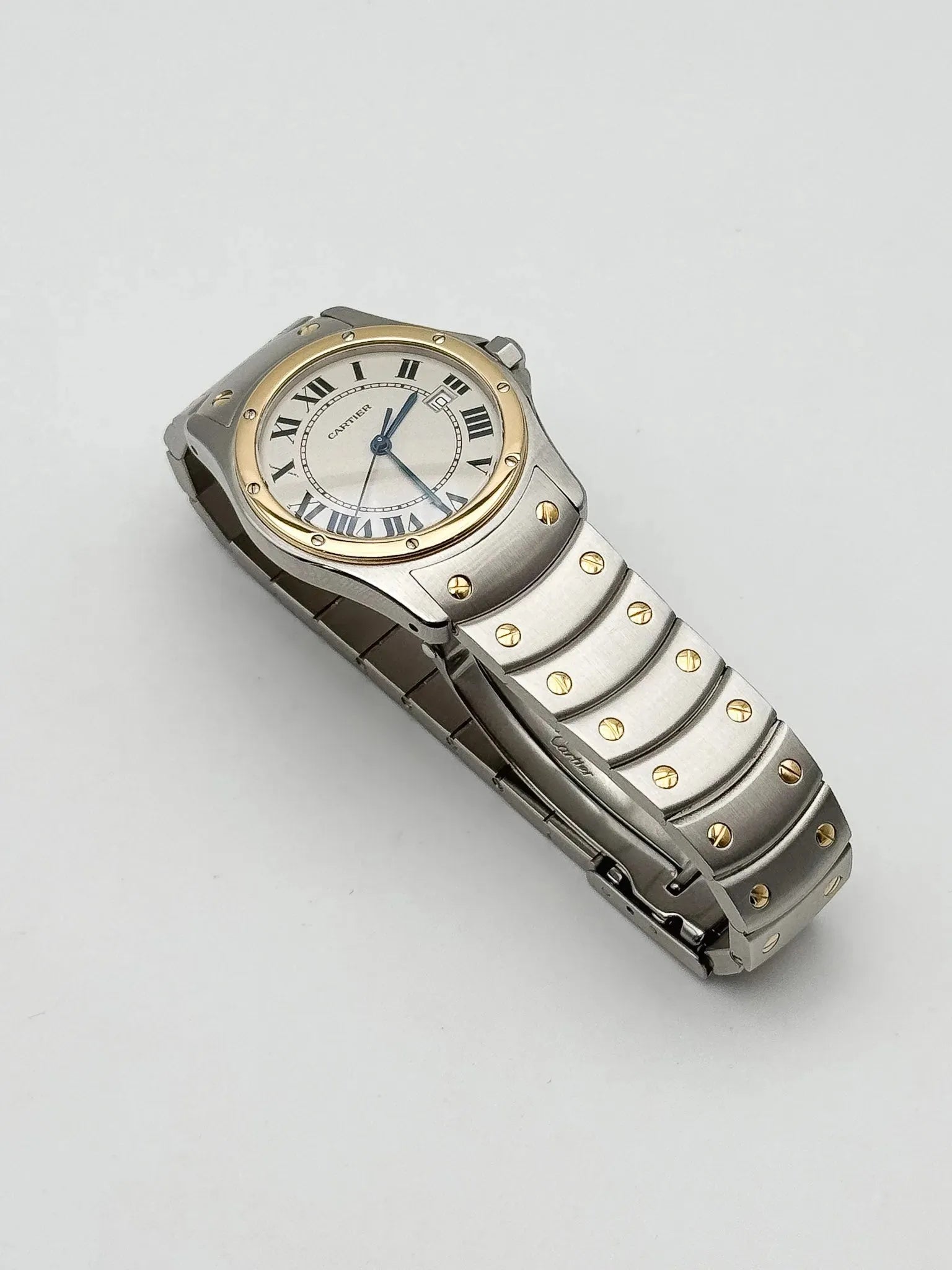 Cartier - Santos Ronde Acier Or 18k 30mm - boite - 2000S - Atelier Victor Paris - Vintage Watch Shop Dubai