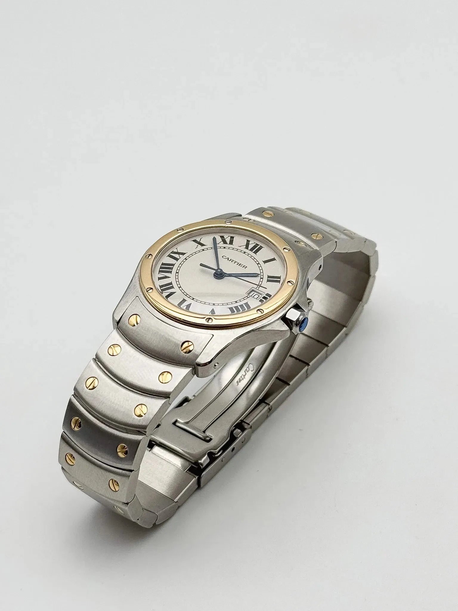 Cartier - Santos Ronde Acier Or 18k 30mm - boite - 2000S - Atelier Victor Paris - Vintage Watch Shop Dubai