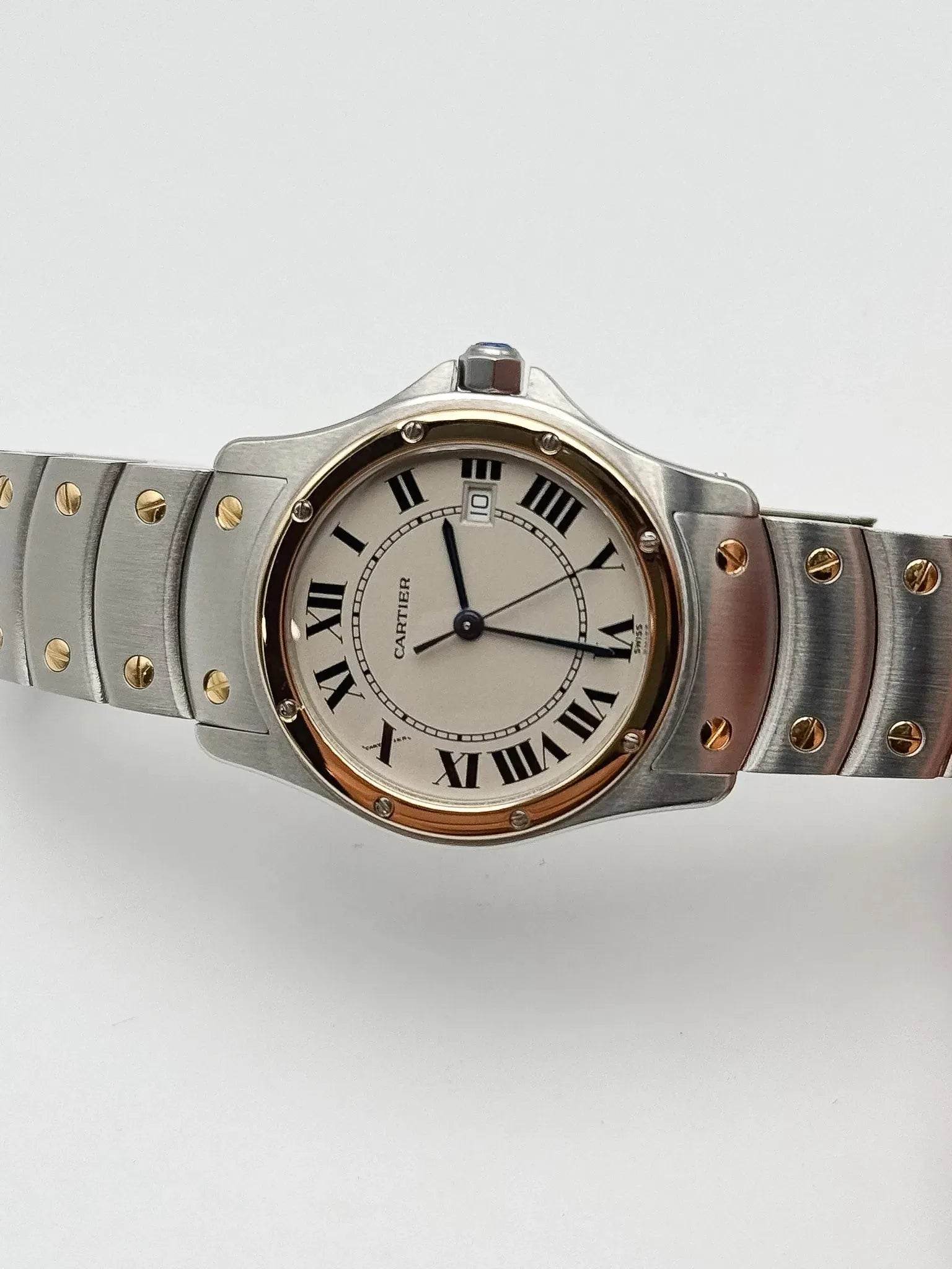 Cartier - Santos Ronde Acier Or 18k 30mm - boite - 2000S - Atelier Victor Paris - Vintage Watch Shop Dubai