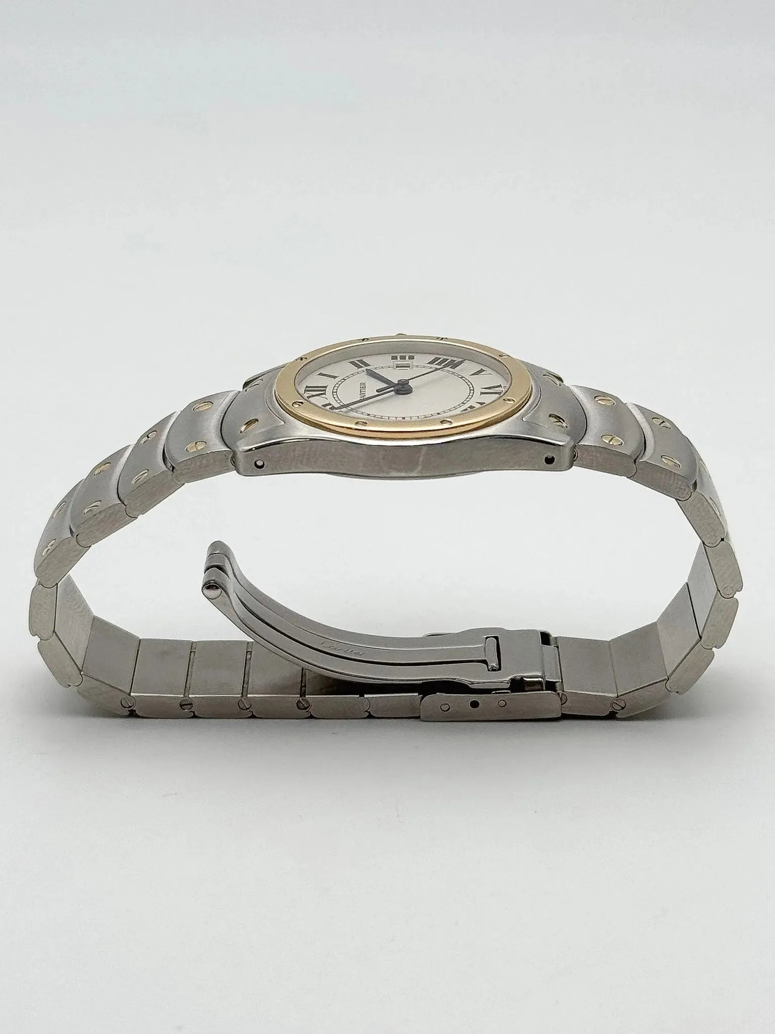 Cartier - Santos Ronde Acier Or 18k 30mm - boite - 2000S - Atelier Victor Paris - Vintage Watch Shop Dubai