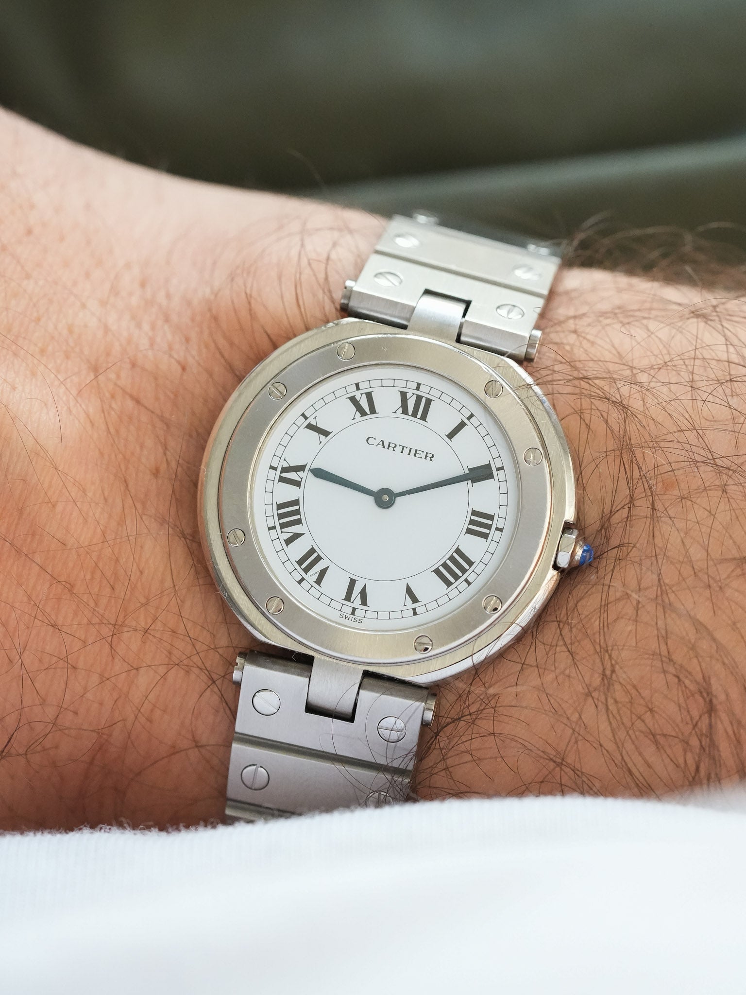 Cartier - Santos Vendome Ultra plate Acier - 1980s - Atelier Victor Paris - Vintage Watch Shop Dubai
