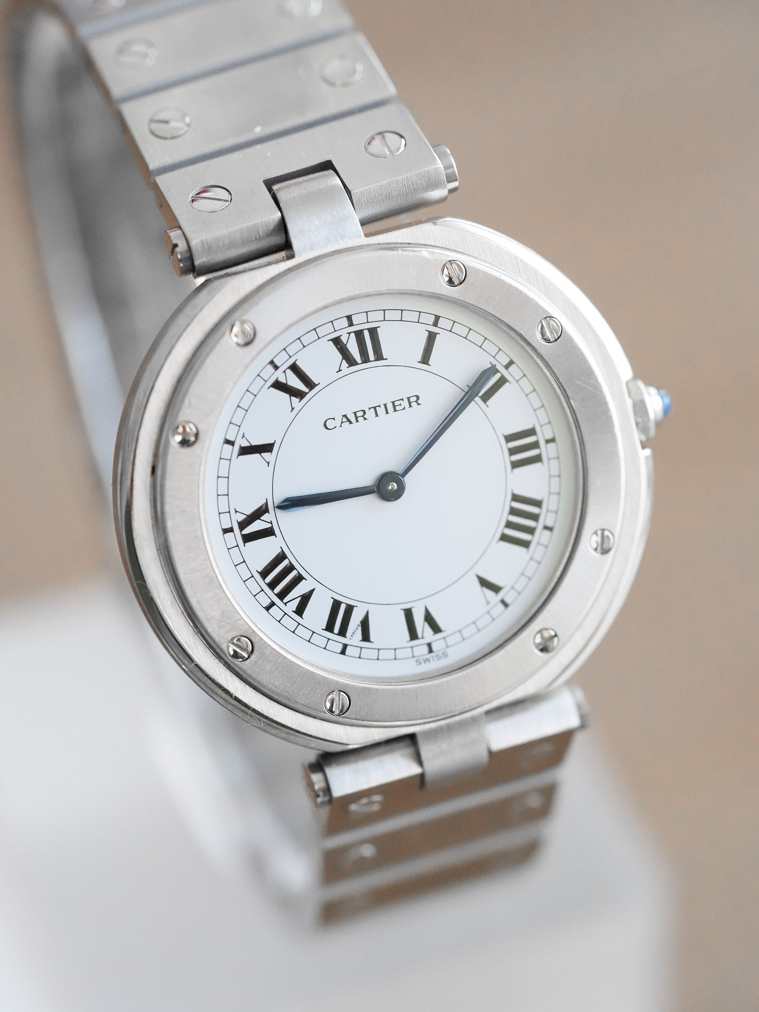 Cartier - Santos Vendome Ultra plate Acier - 1980s - Atelier Victor Paris - Vintage Watch Shop Dubai