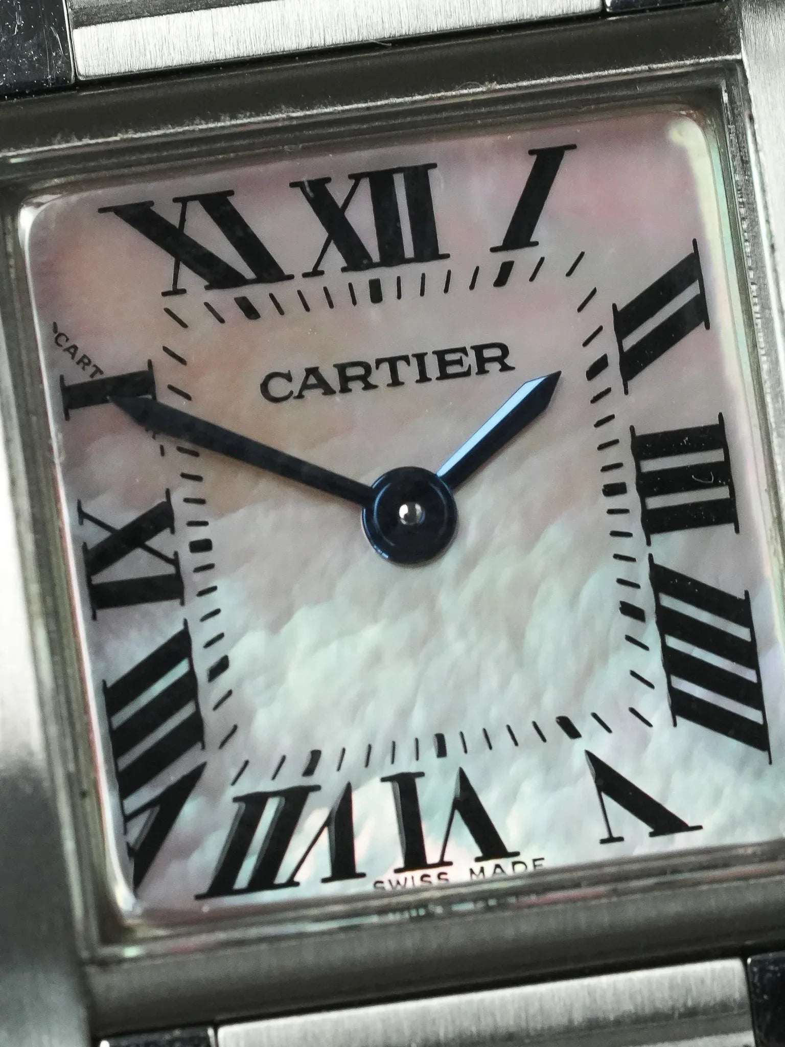 Cartier - Tank Francaise 2384 Acier Cadran en nacre rose - 2000s - Atelier Victor