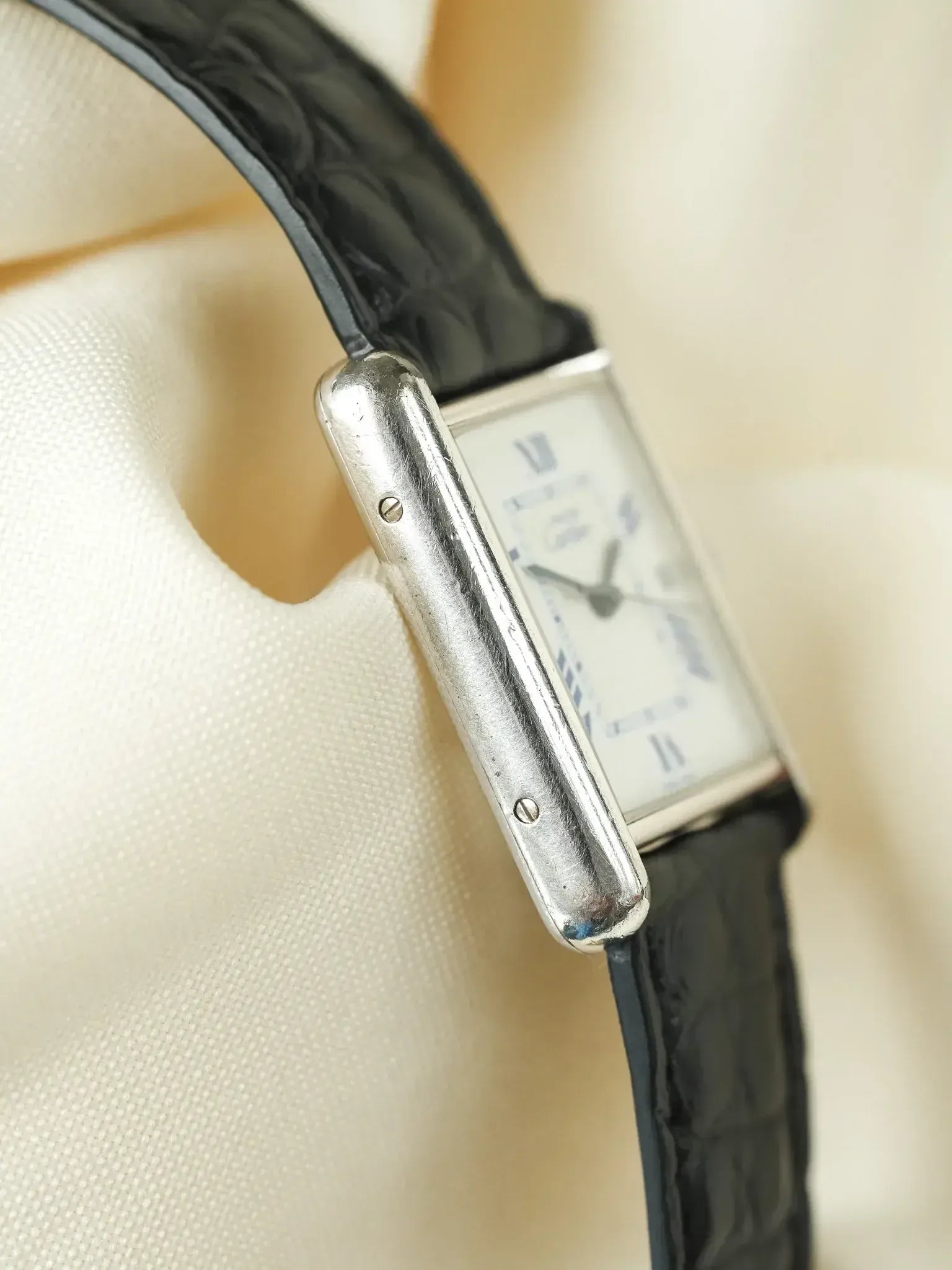 Cartier - Tank Must 2414 Solid silver with Buckle deployant