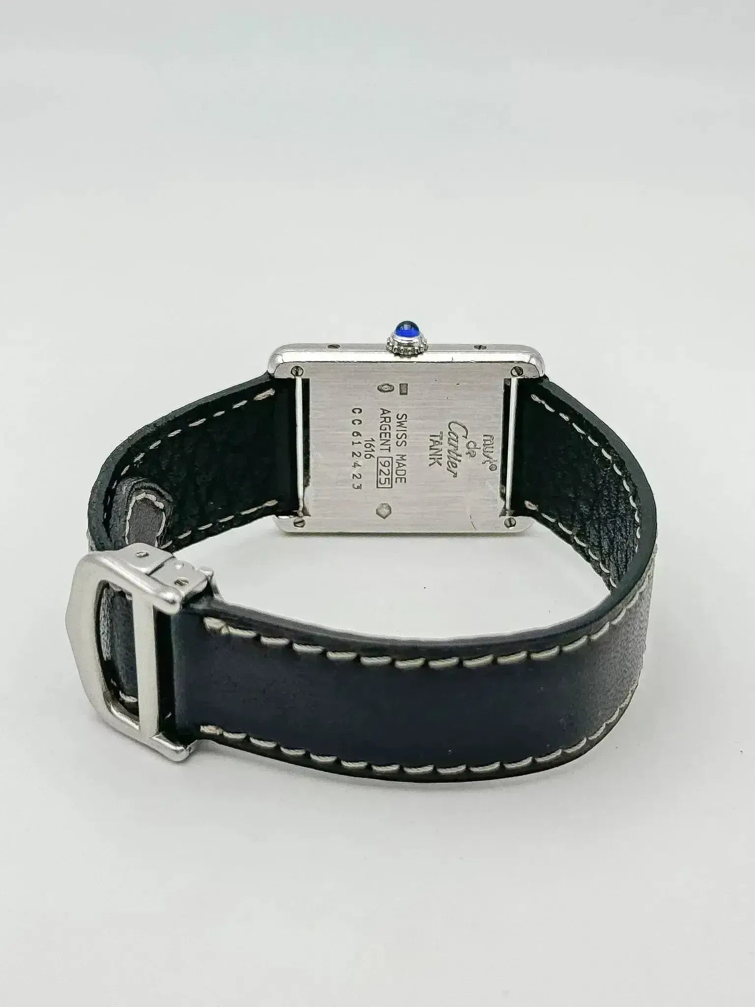 Cartier Watch Tank Must LM Rectangular Silver Dial Roman Index Black Leather SS Cartier] Cartier Must Tank LM Manual Winding Black Roman main image 4
