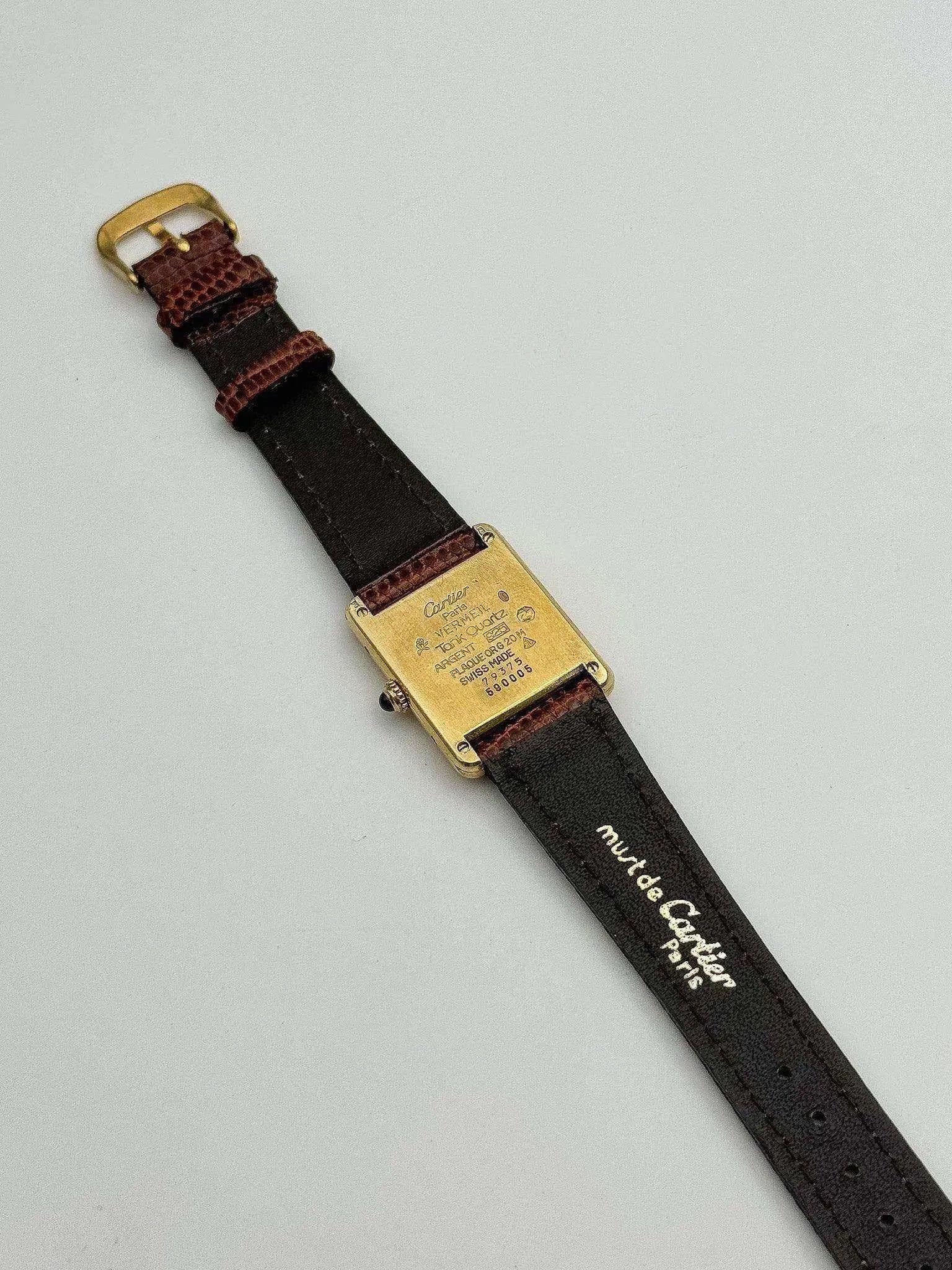 Cartier - Tank Must LM Vermeil Cadran Or - 1980S - Atelier Victor Paris - Vintage Watch Shop Dubai