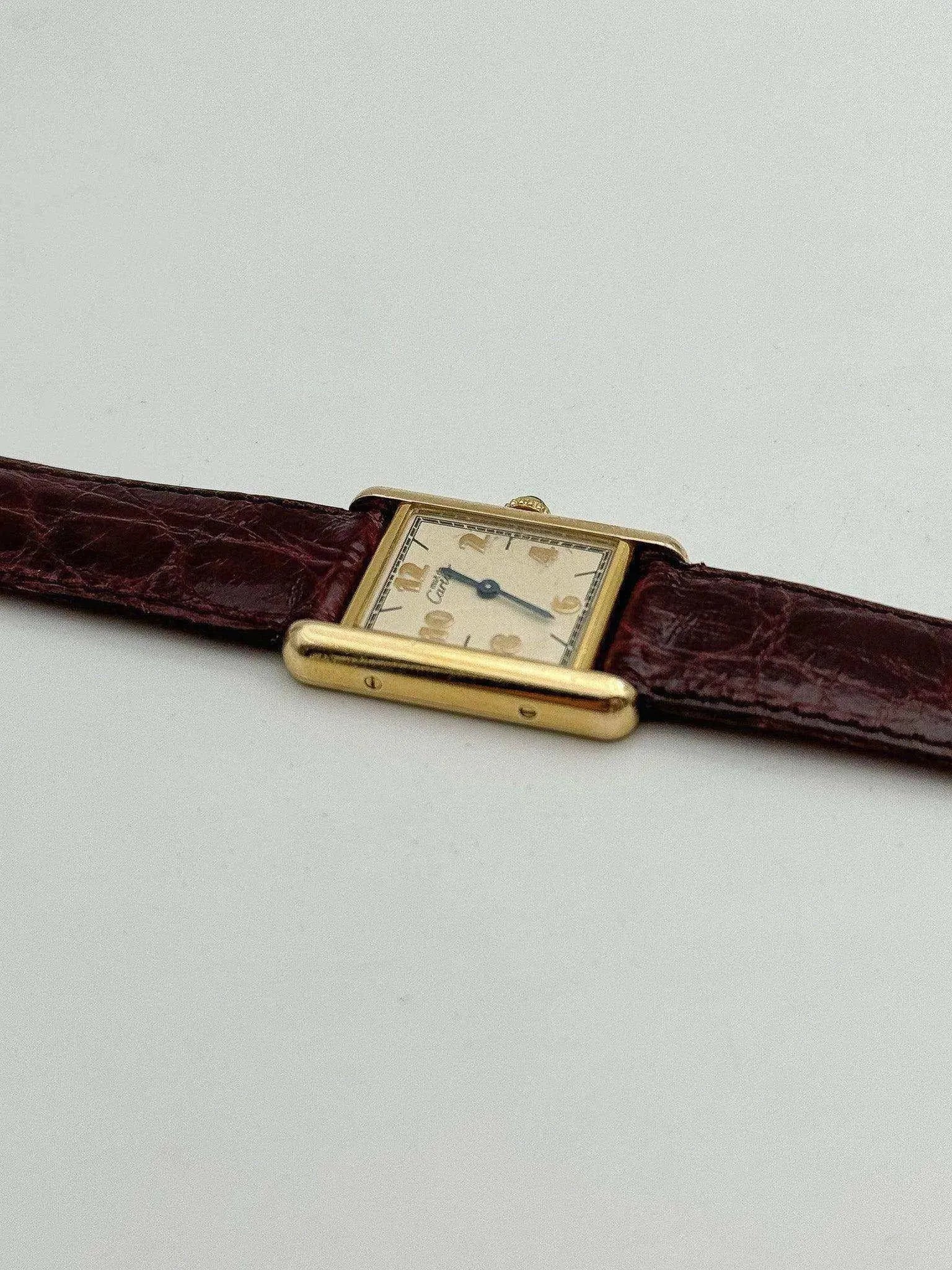Cartier - Tank Must Sm Vermeil arabes - 1980s - Atelier Victor Paris - Vintage Watch Shop Dubai