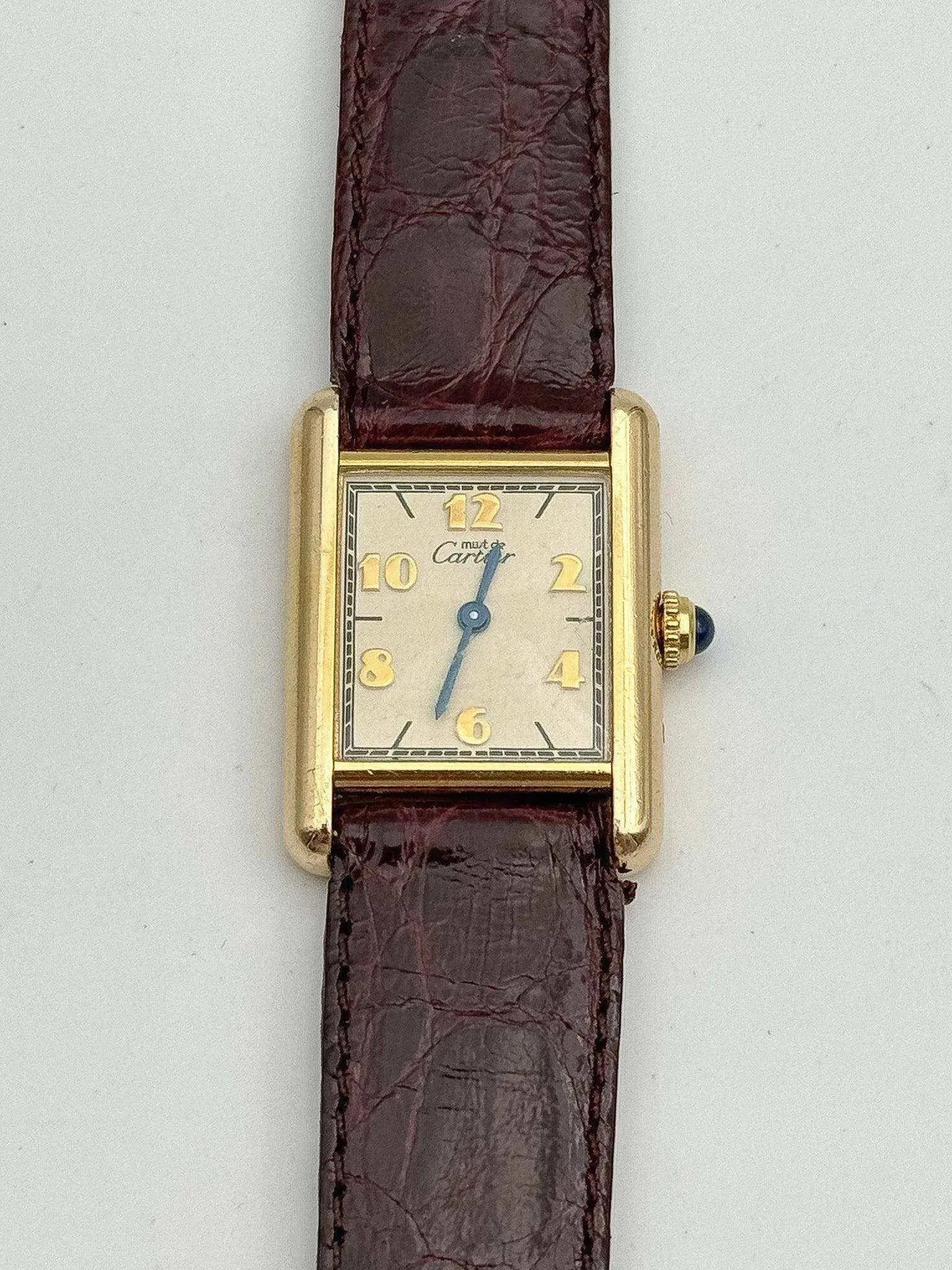 Cartier - Tank Must Sm Vermeil arabes - 1980s - Atelier Victor Paris - Vintage Watch Shop Dubai