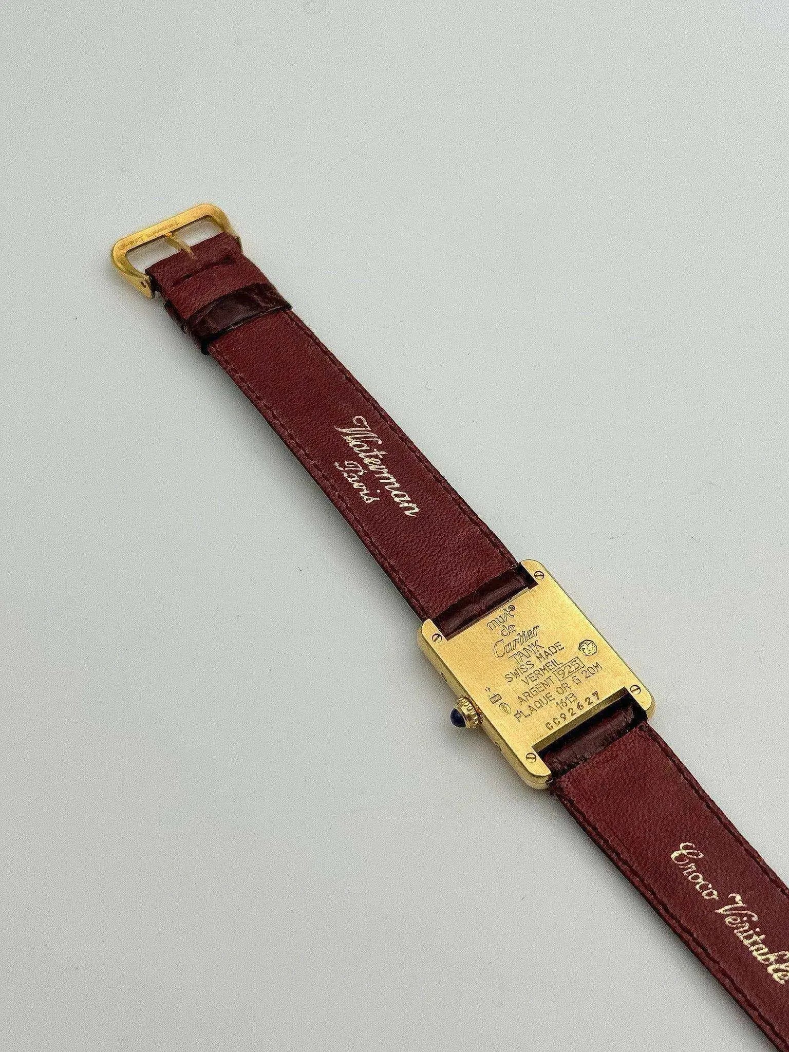 Cartier - Tank Must Sm Vermeil arabes - 1980s - Atelier Victor Paris - Vintage Watch Shop Dubai