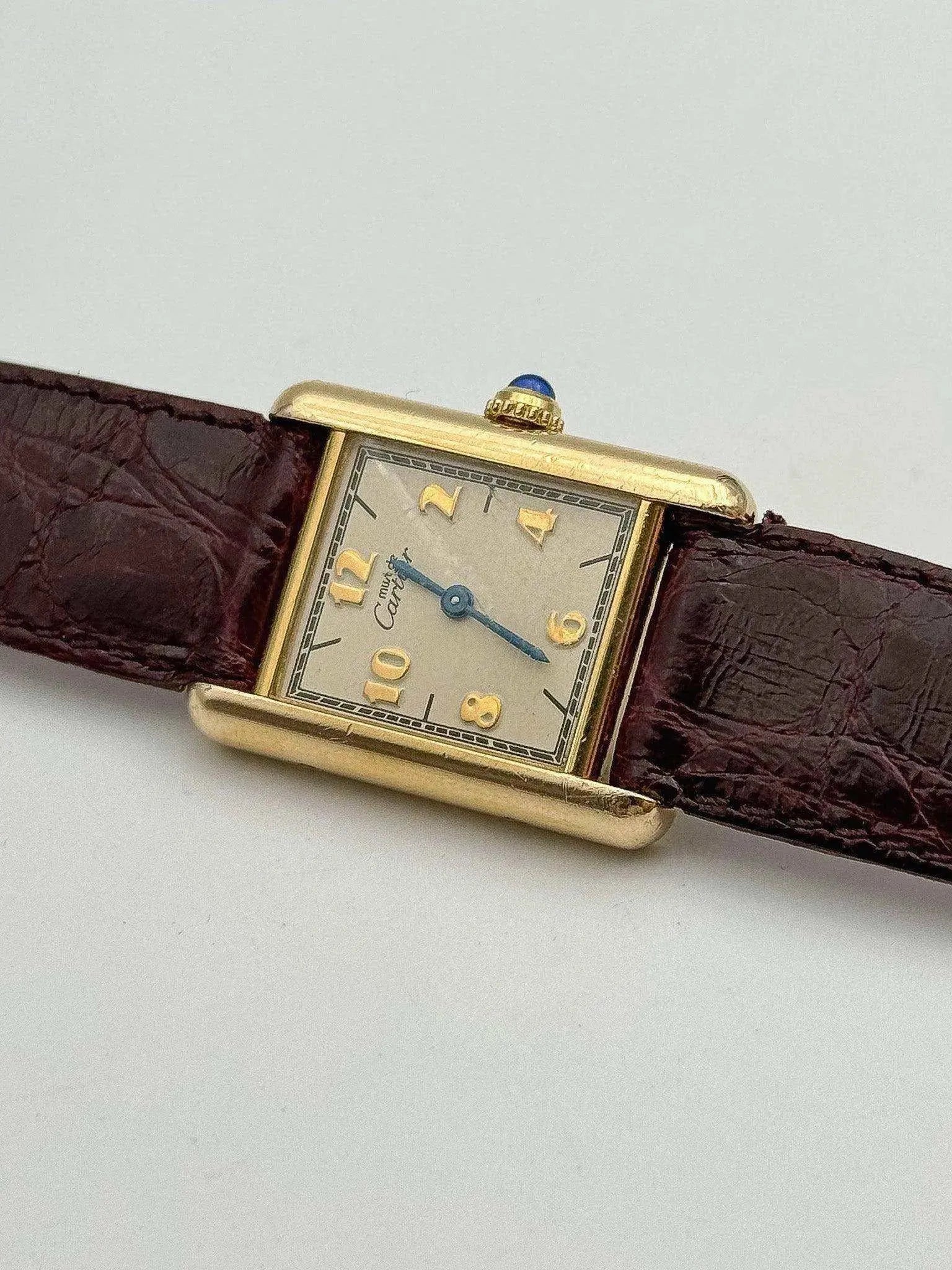 Cartier - Tank Must Sm Vermeil arabes - 1980s - Atelier Victor Paris - Vintage Watch Shop Dubai