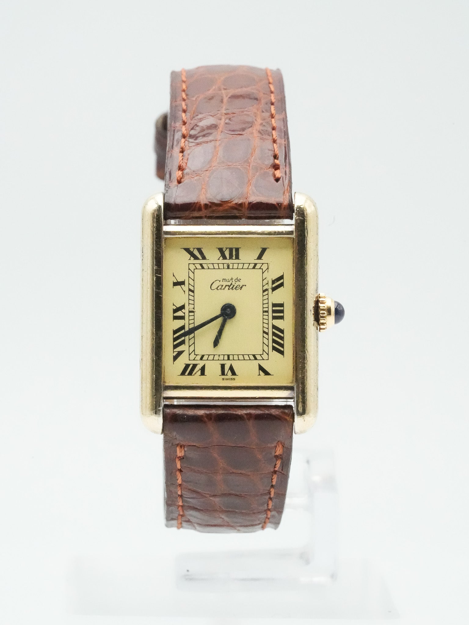 Cartier - Tank Must SM Vermeil Boucle ardillon cadran or - 1990s - Atelier Victor Paris - Vintage Watch Shop Dubai
