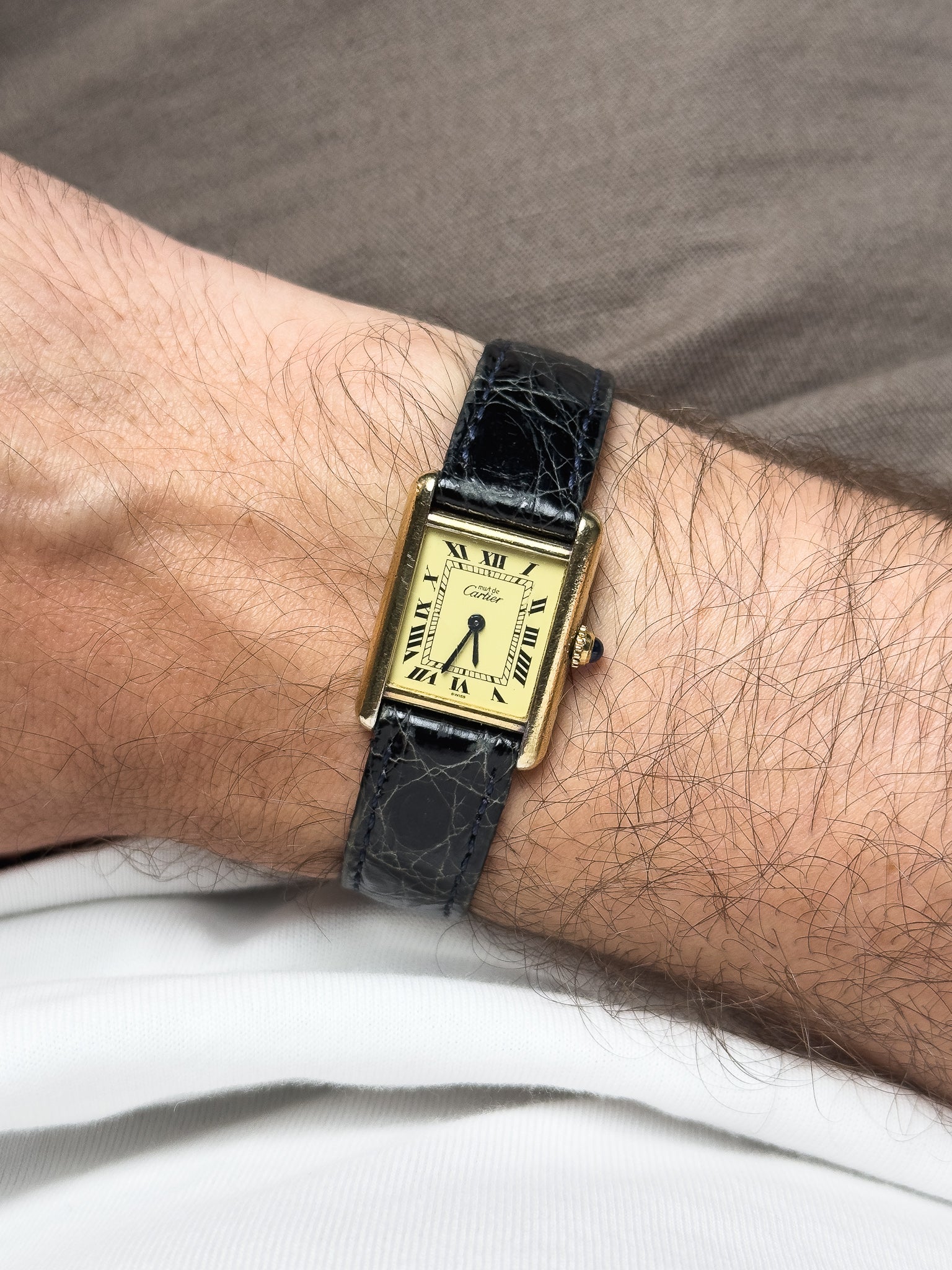 Cartier - Tank Must SM Vermeil Boucle ardillon cadran or - 1990s - Atelier Victor - Vintage  Shop