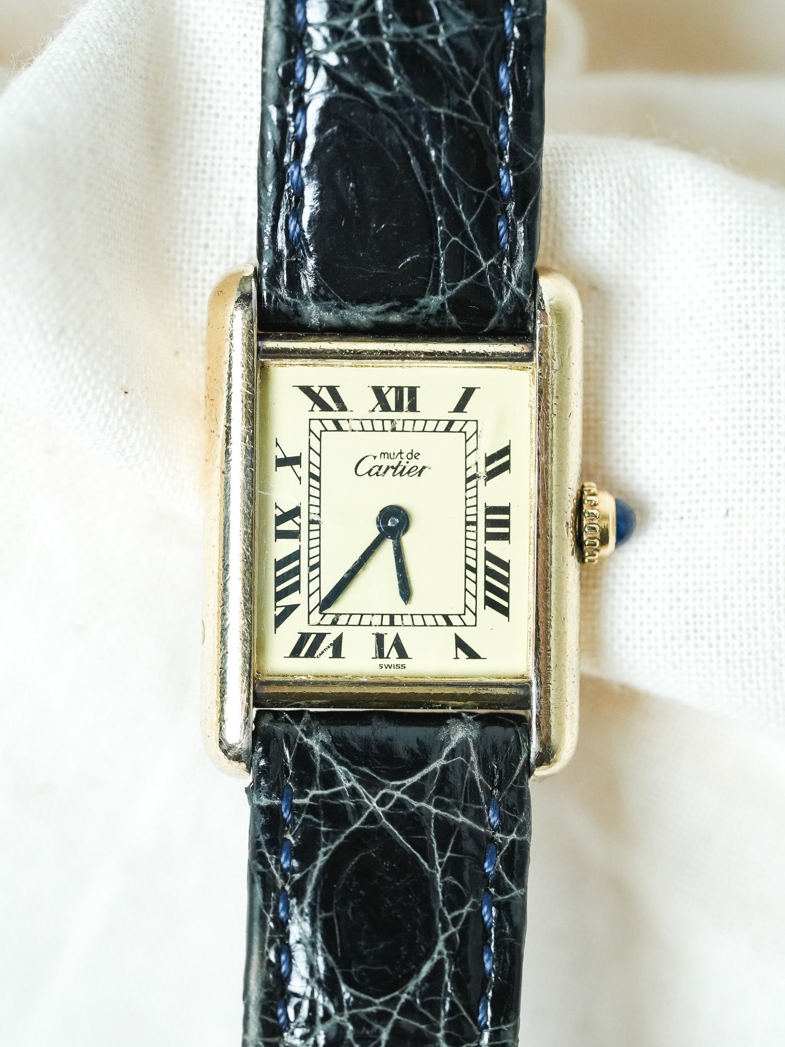 Cartier - Tank Must SM Vermeil Boucle ardillon cadran or - 1990s - Atelier Victor - Vintage  Shop