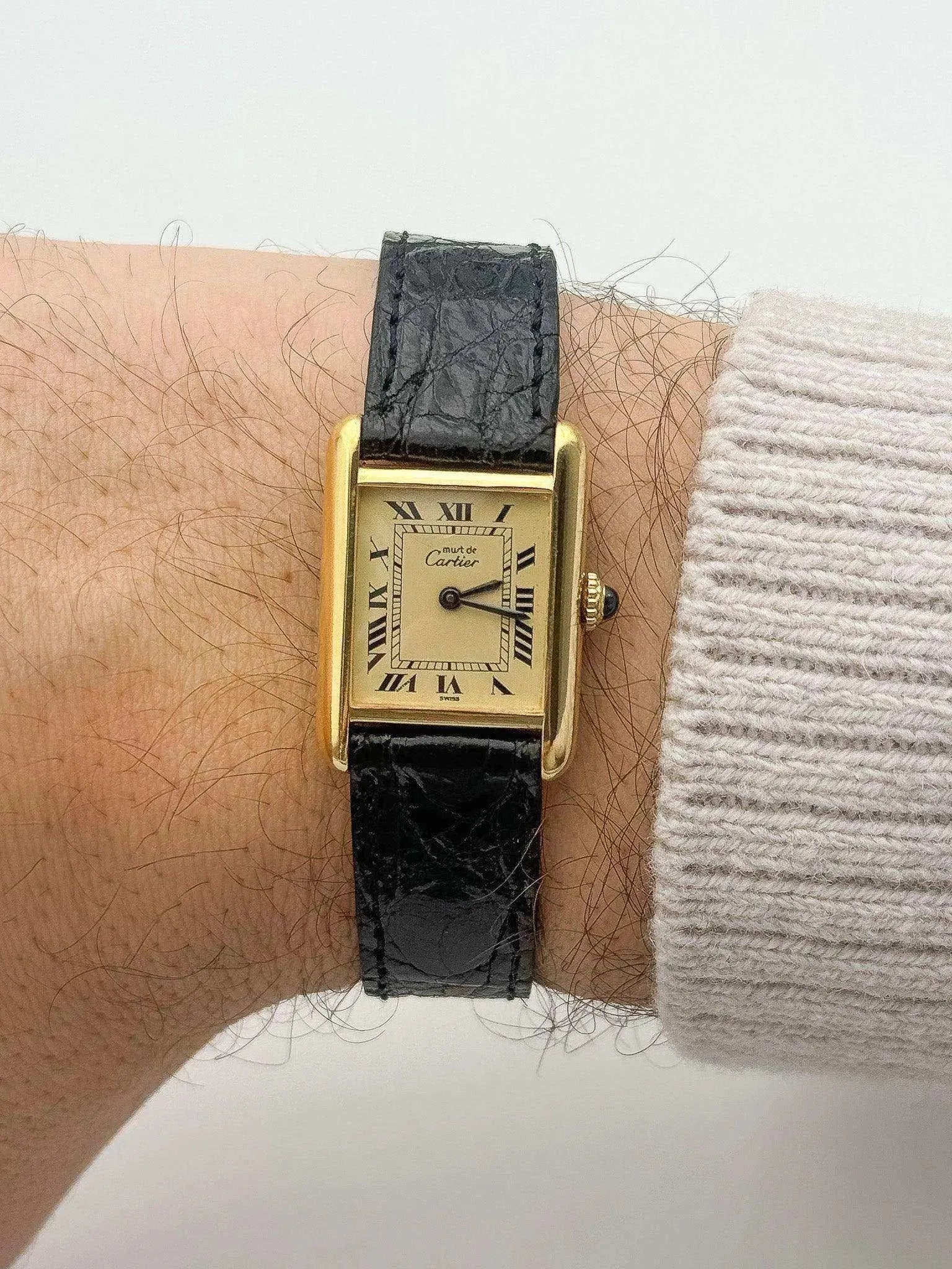 Cartier - Tank Must SM Vermeil Boucle Déployante - 1980s - Atelier Victor Paris - Vintage Watch Shop Dubai