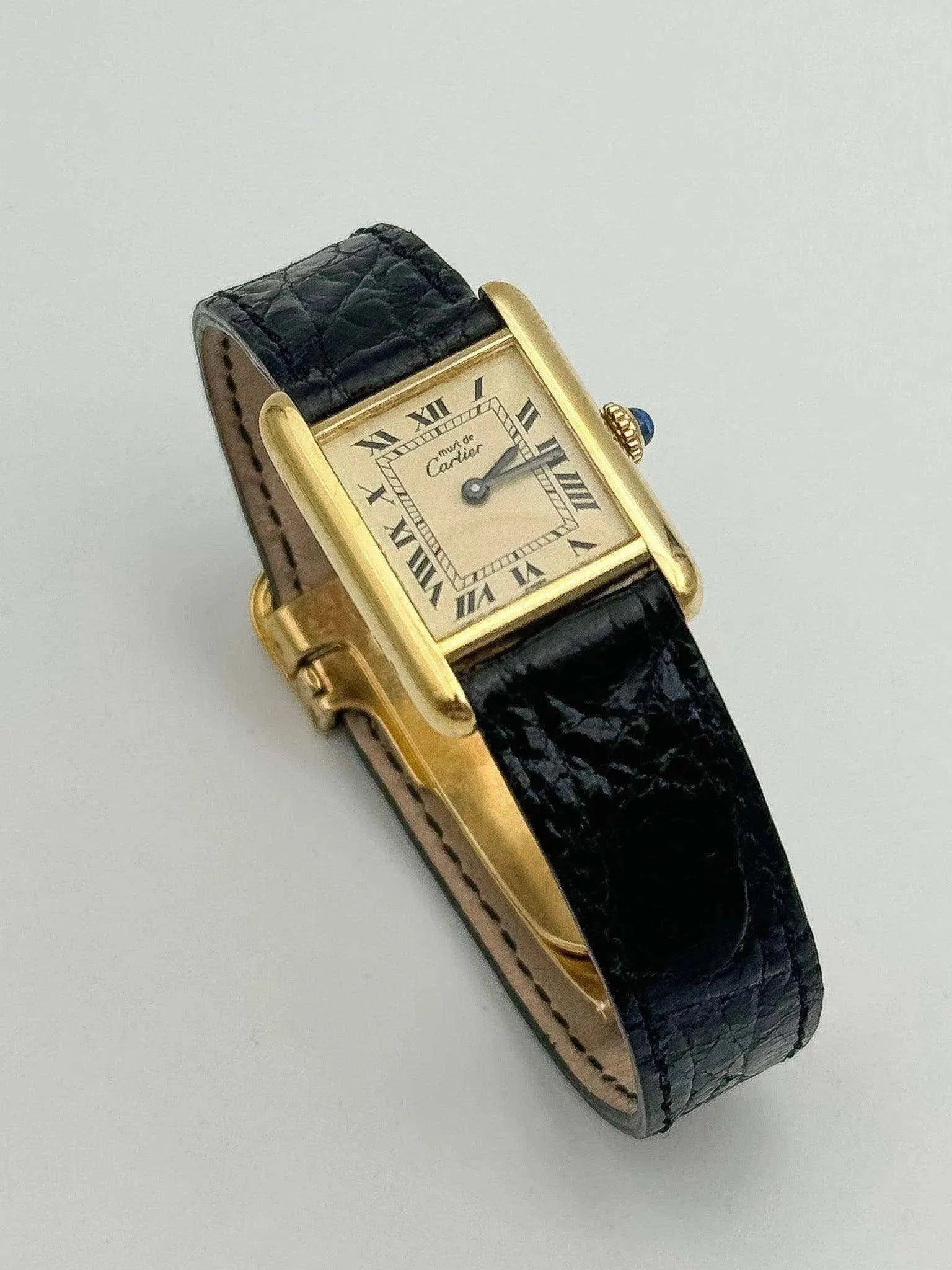 Cartier - Tank Must SM Vermeil Boucle Déployante - 1980s - Atelier Victor Paris - Vintage Watch Shop Dubai