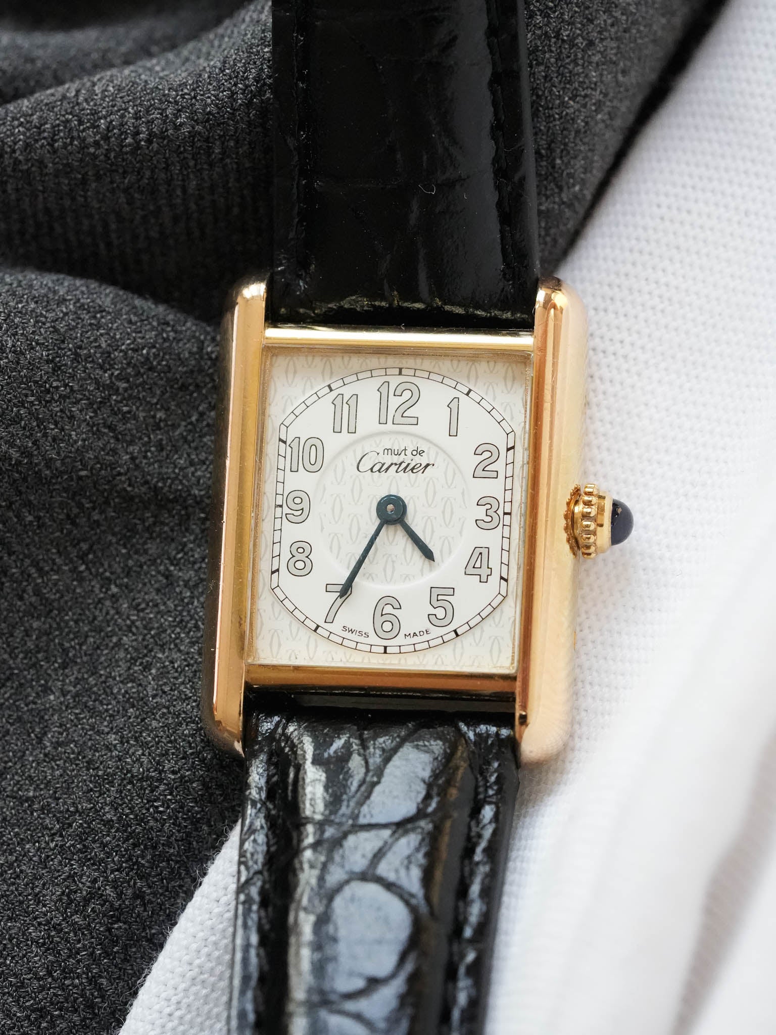Cartier - Tank Must SM Vermeil Cadran Chiffre Arabes - 1990s - Atelier Victor Paris - Vintage Watch Shop Dubai