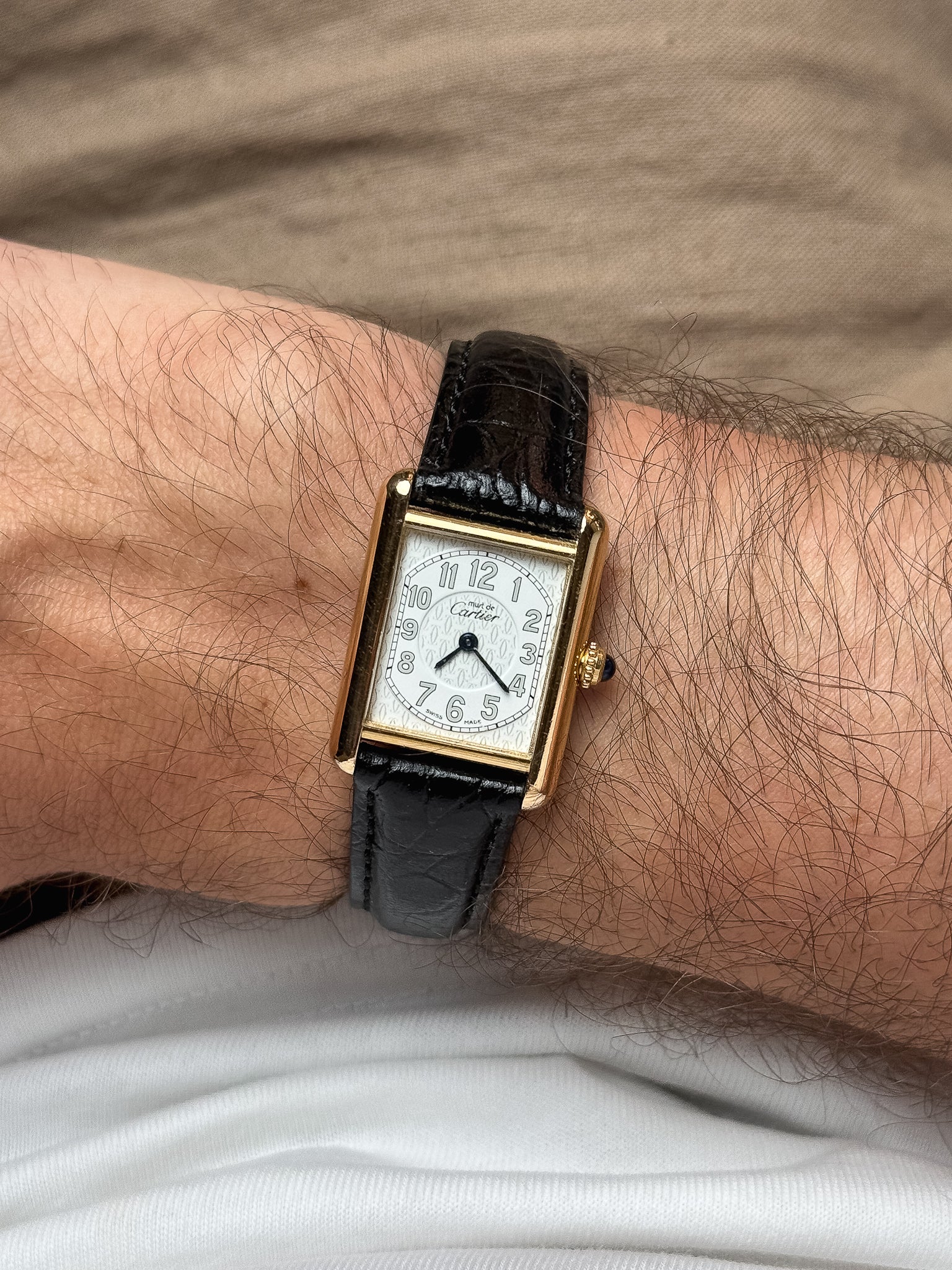 Cartier - Tank Must SM Vermeil Cadran Chiffre Arabes - 1990s - Atelier Victor - Vintage  Shop